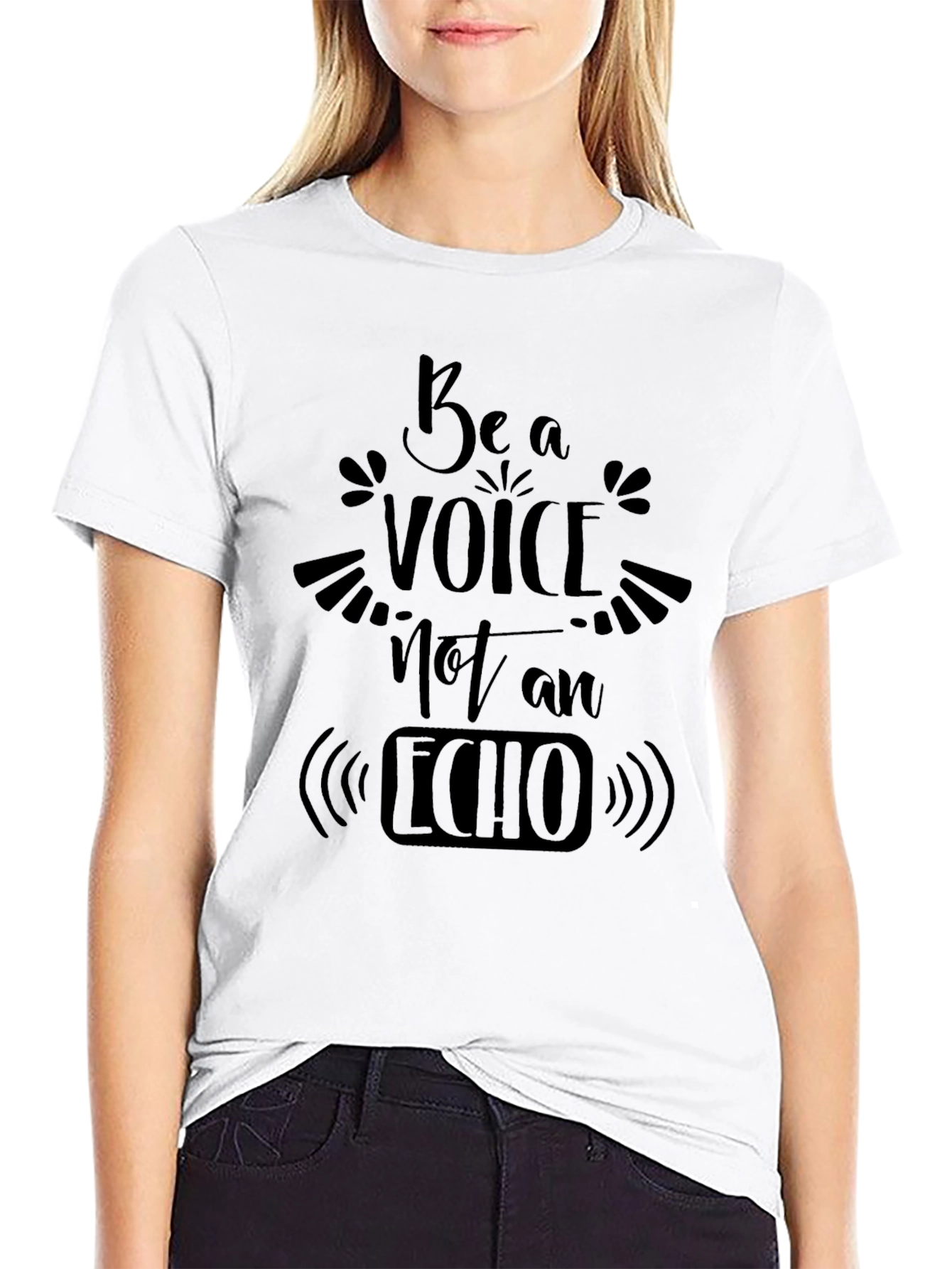 Be a Voice Not an Echo Black Graphic Tee