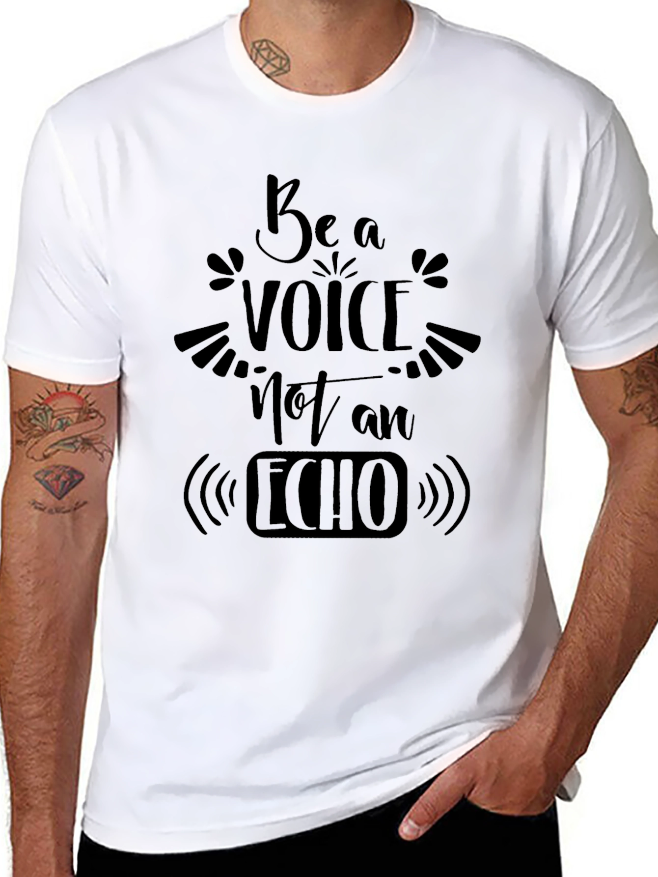 Be a Voice Not an Echo Black Graphic Tee