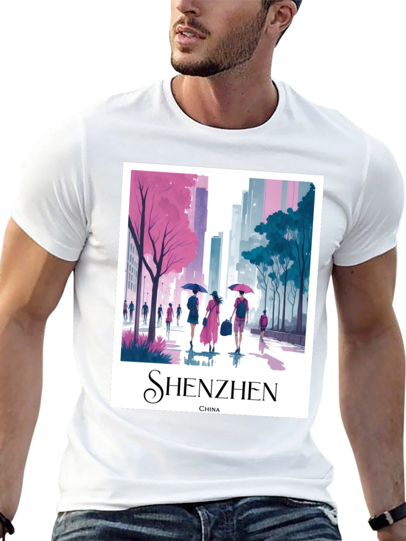 Shenzhen China Graphic T-Shirt - Stylish Cityscape Tee