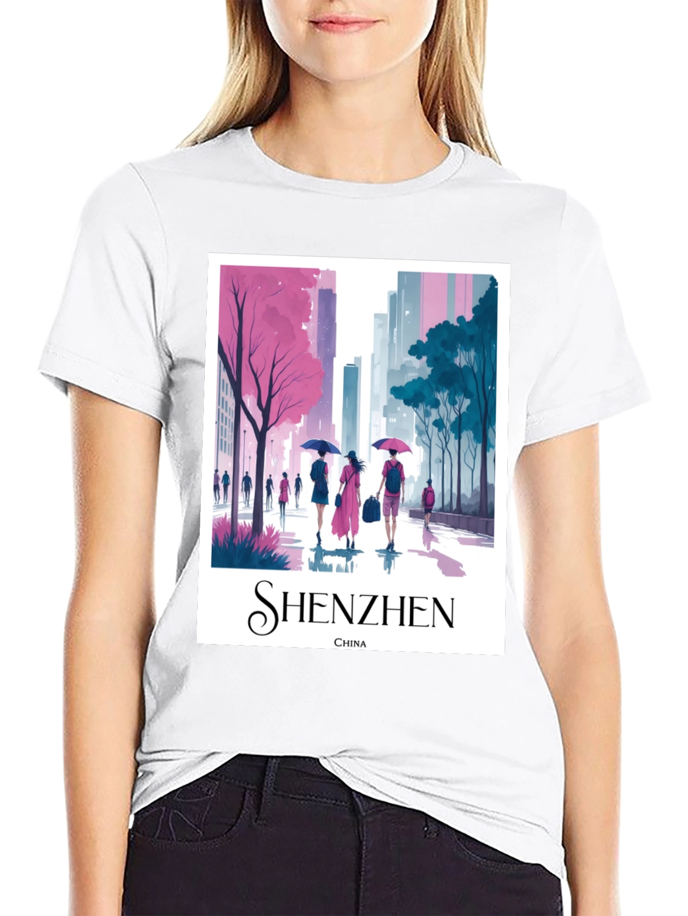 Shenzhen China Graphic T-Shirt - Stylish Cityscape Tee