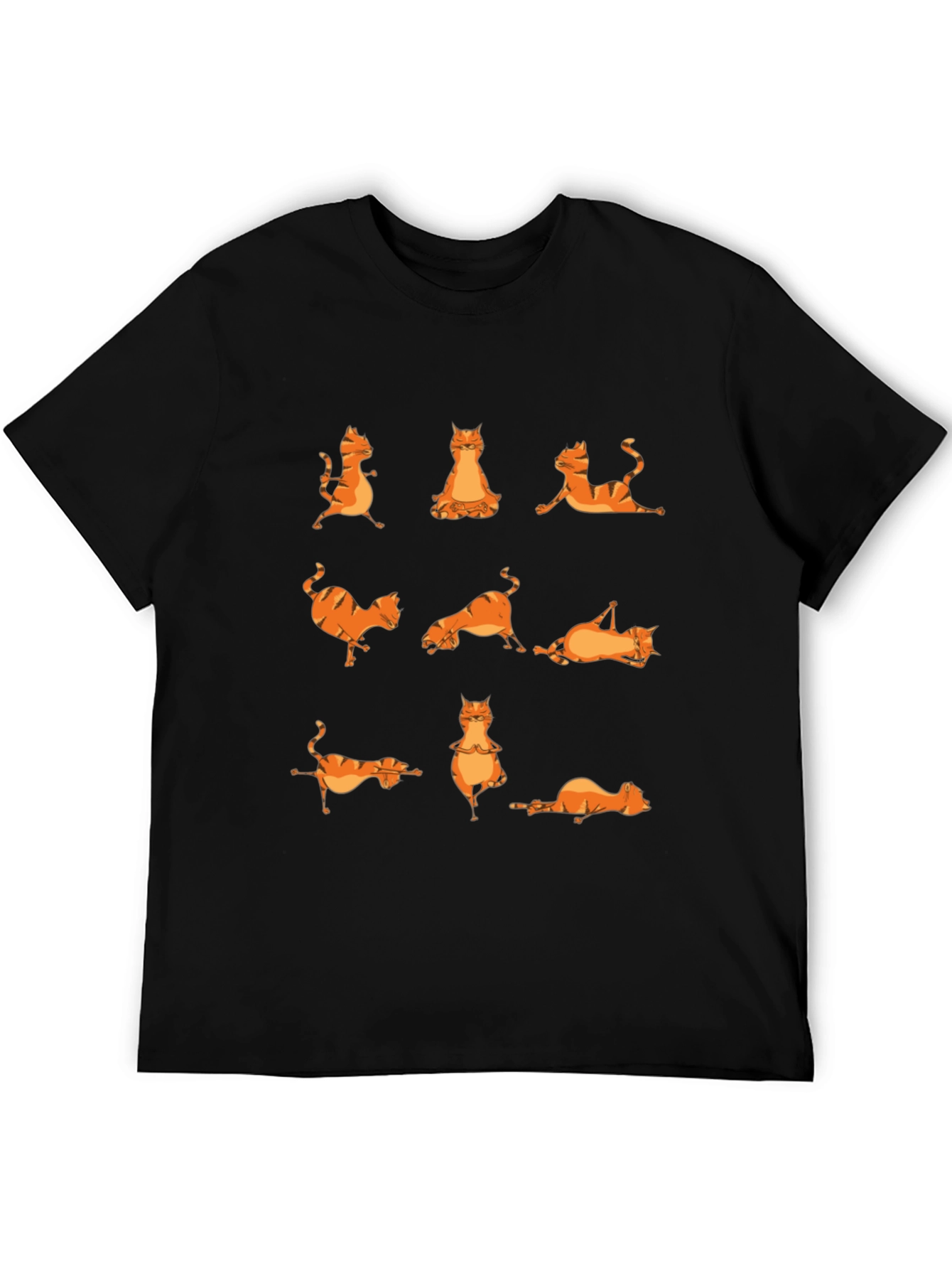 Yoga Cat T-Shirt - Black Cotton Tee