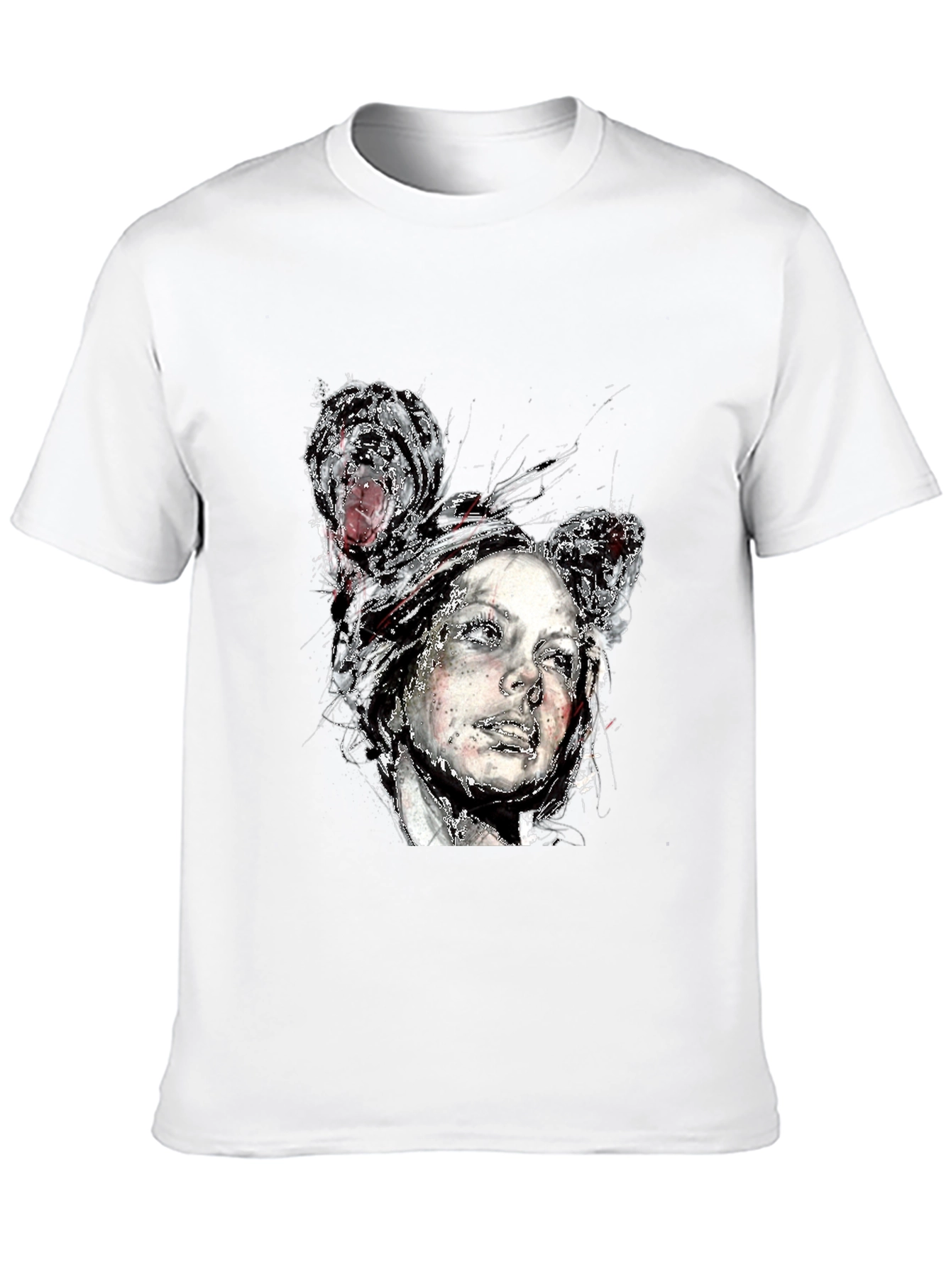 Unique Artistic Portrait Black Tee