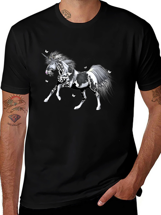 Unicorn Black T-Shirt Fantasy Graphic Tee