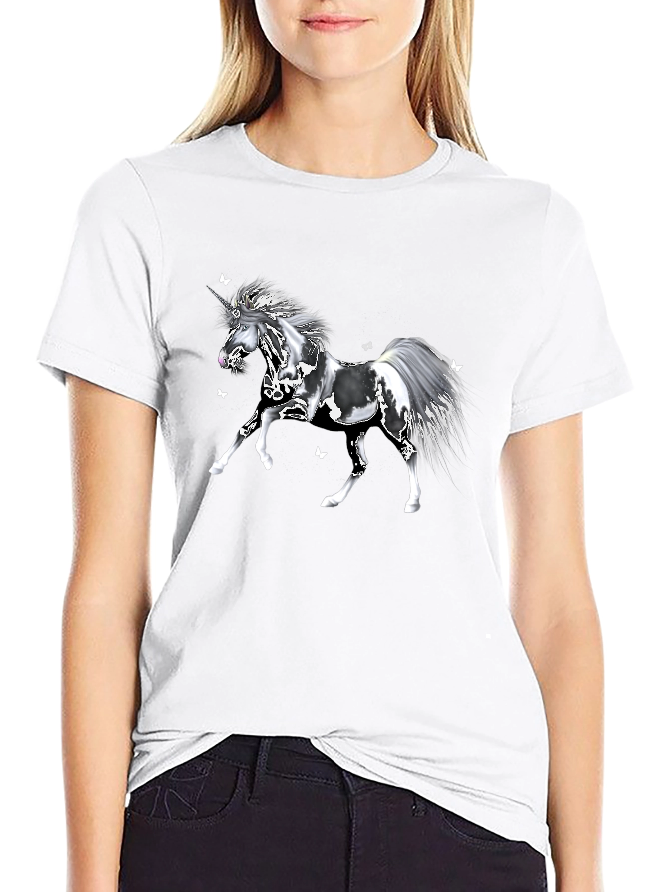 Unicorn Black T-Shirt Fantasy Graphic Tee