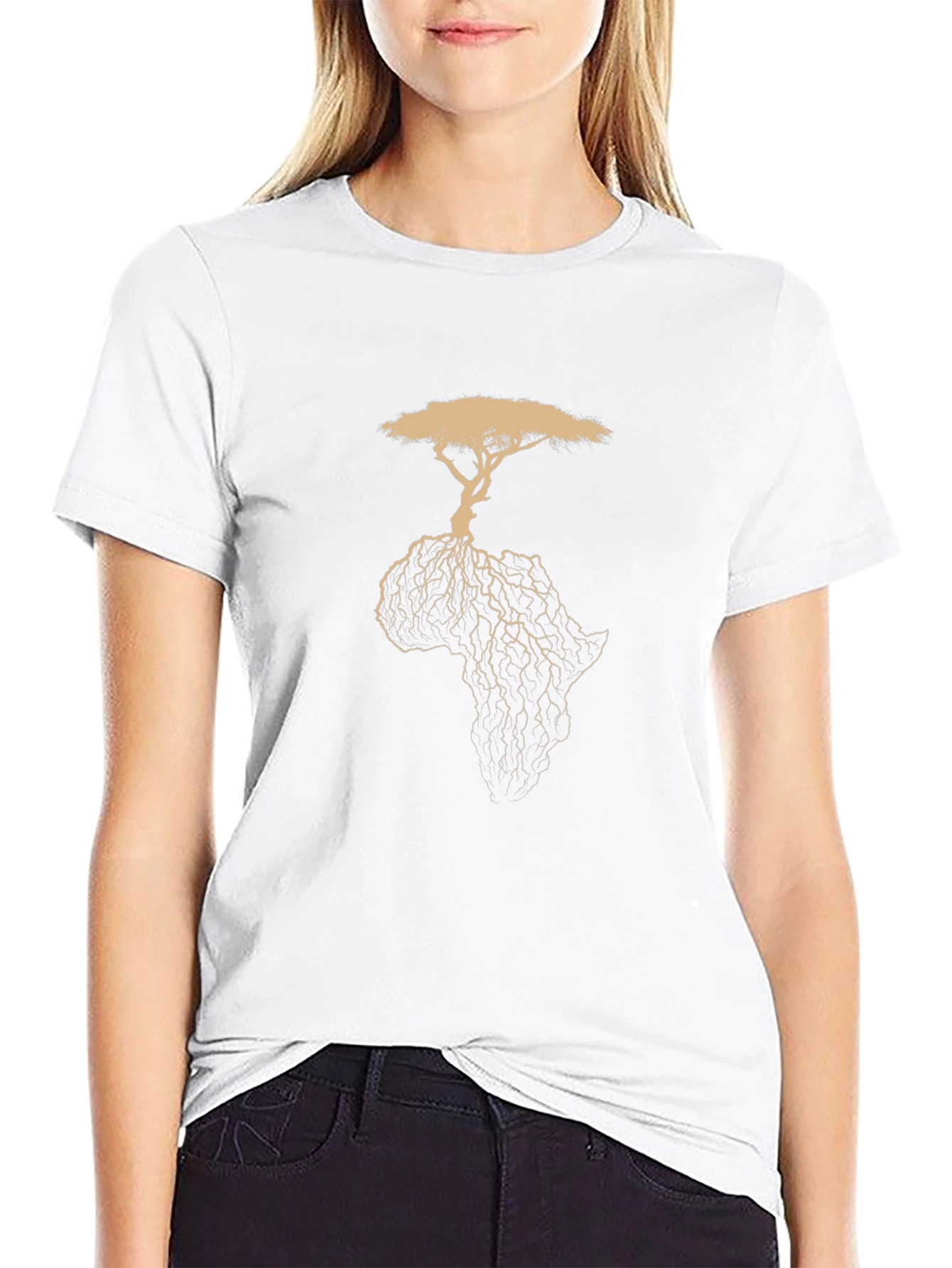 Africa Tree Graphic T-Shirt - Black