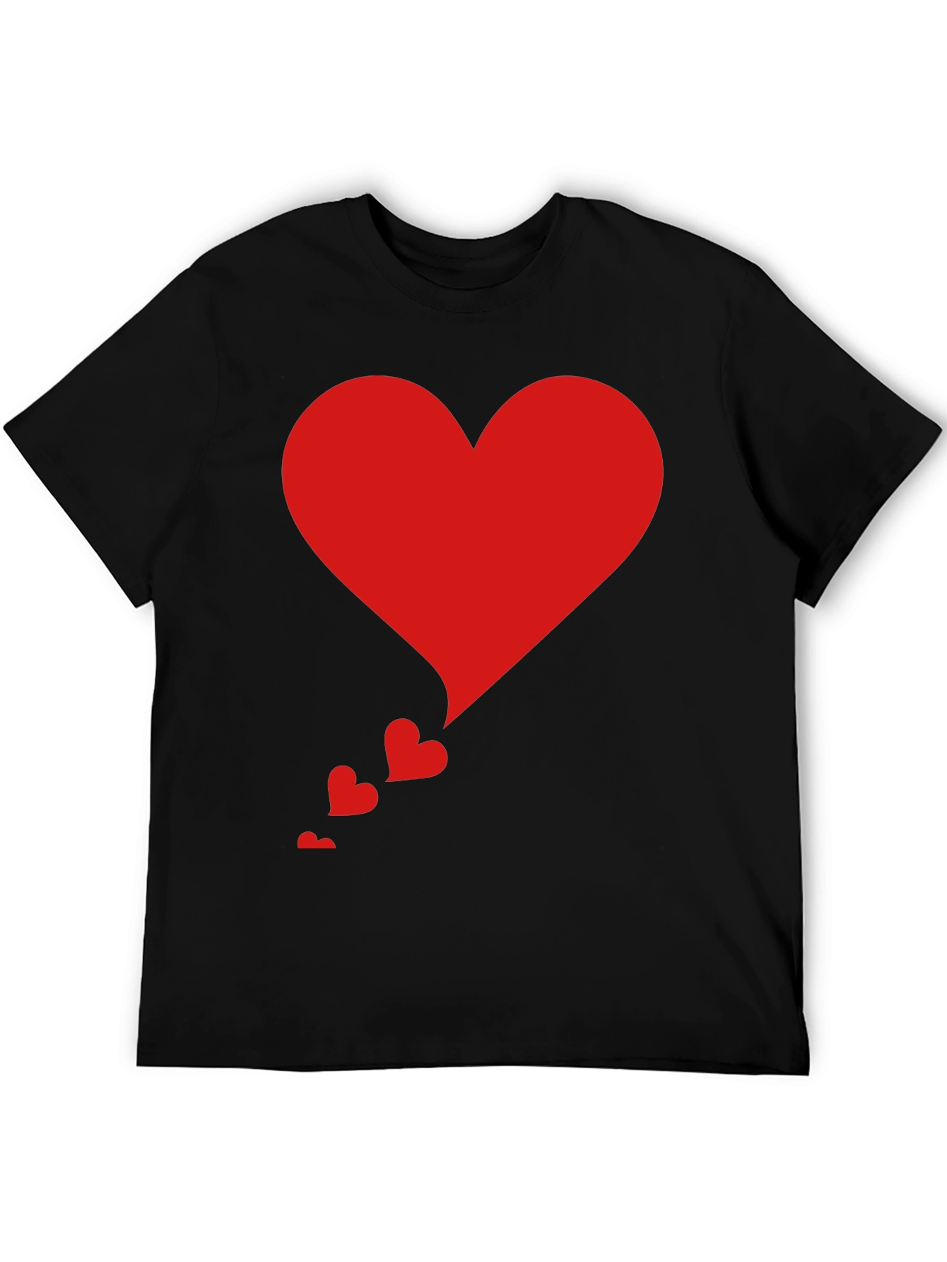 Heart Cascade Tee - Stylish Black T-Shirt