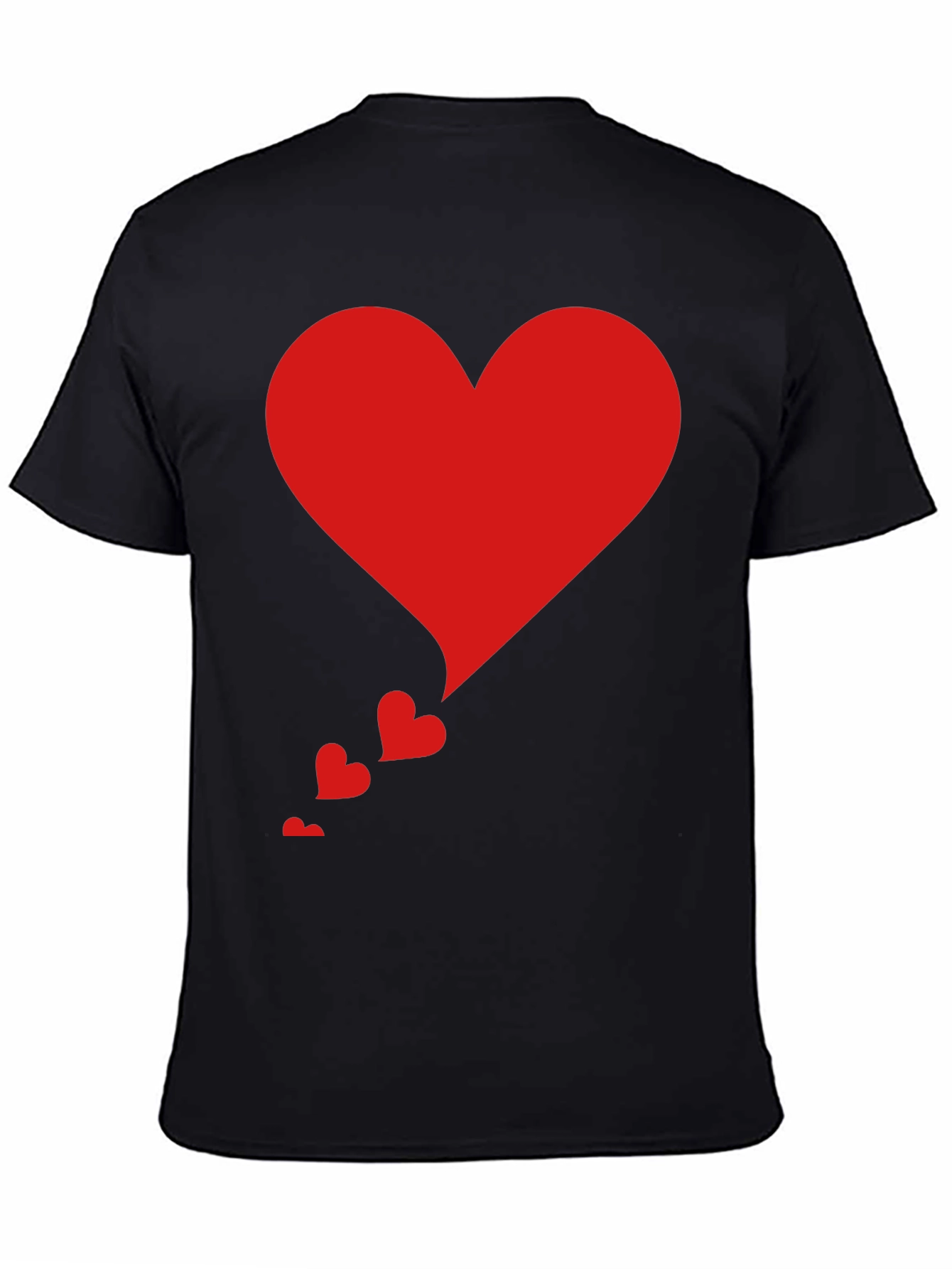 Heart Cascade Tee - Stylish Black T-Shirt