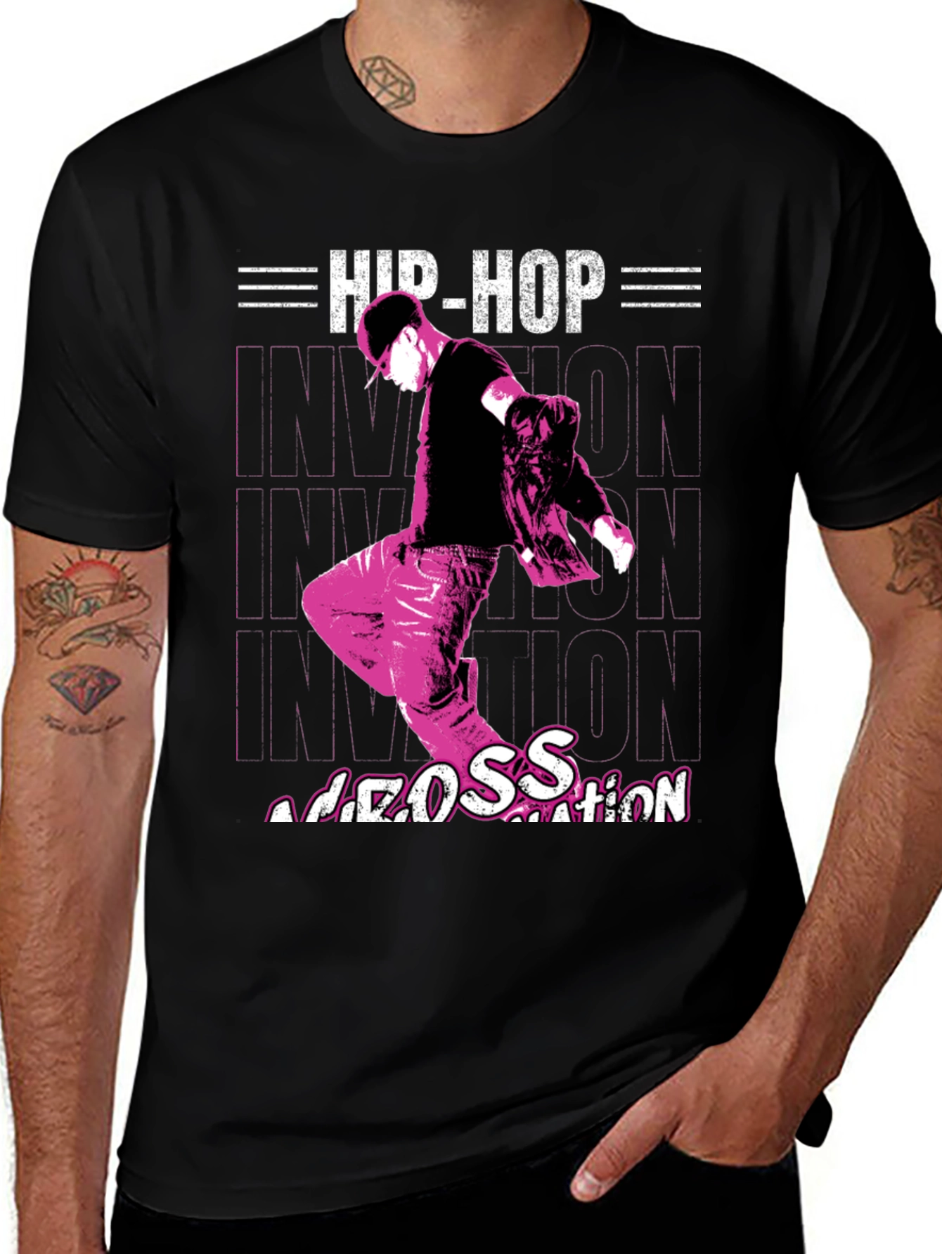 Hip-Hop Nation Graphic Tee - Black