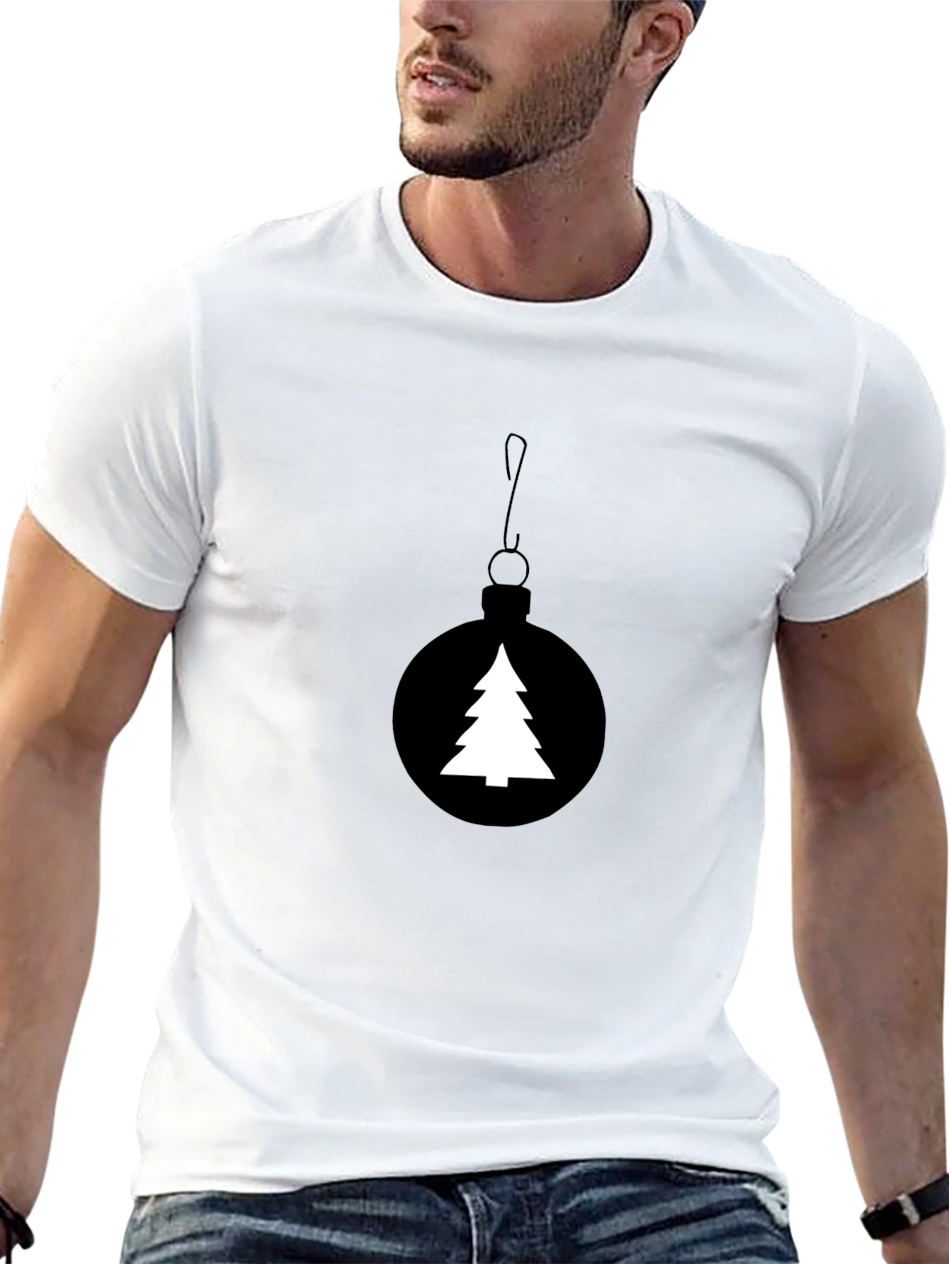 Christmas Tree Ornament Black T-Shirt