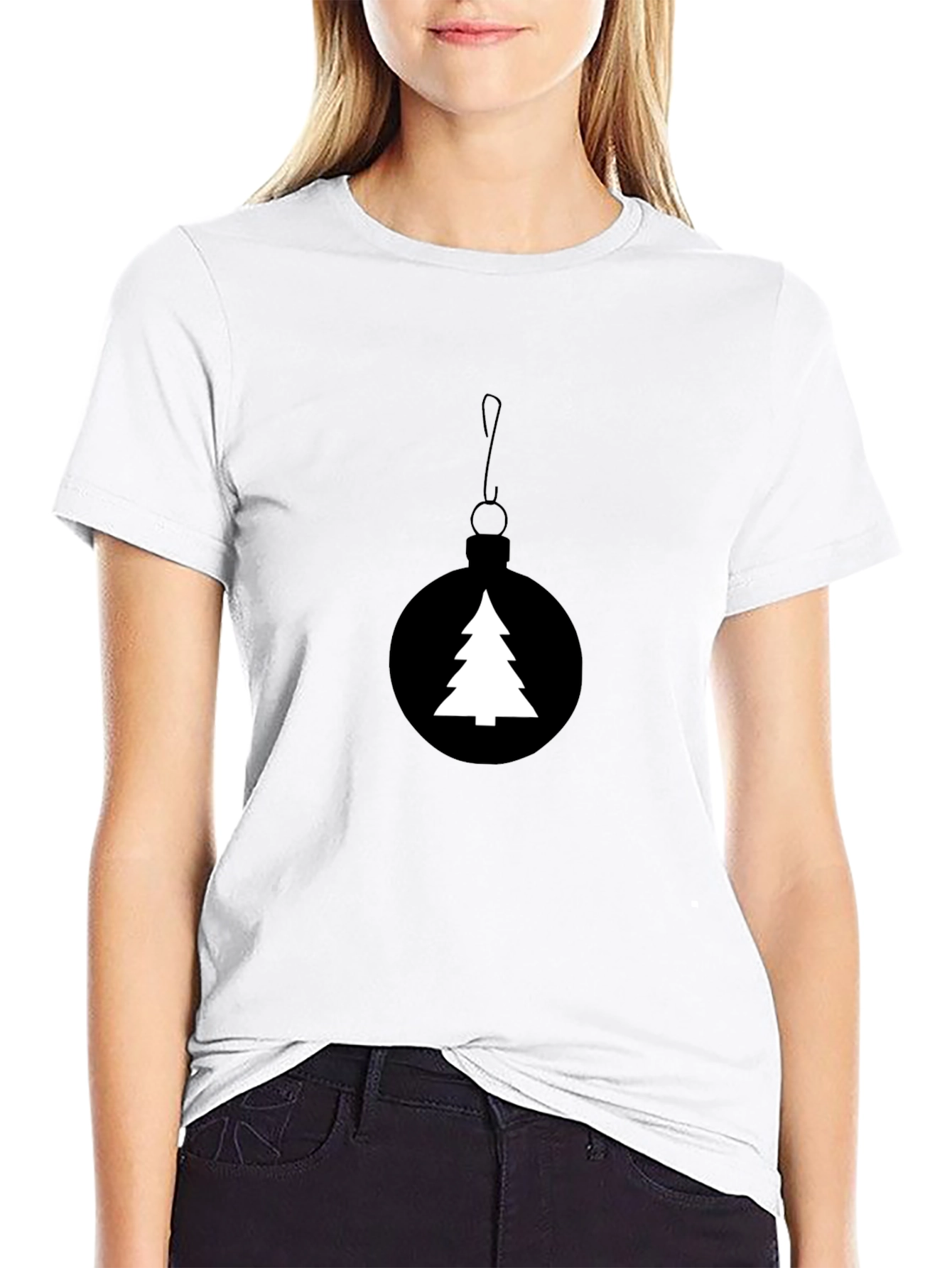 Christmas Tree Ornament Black T-Shirt