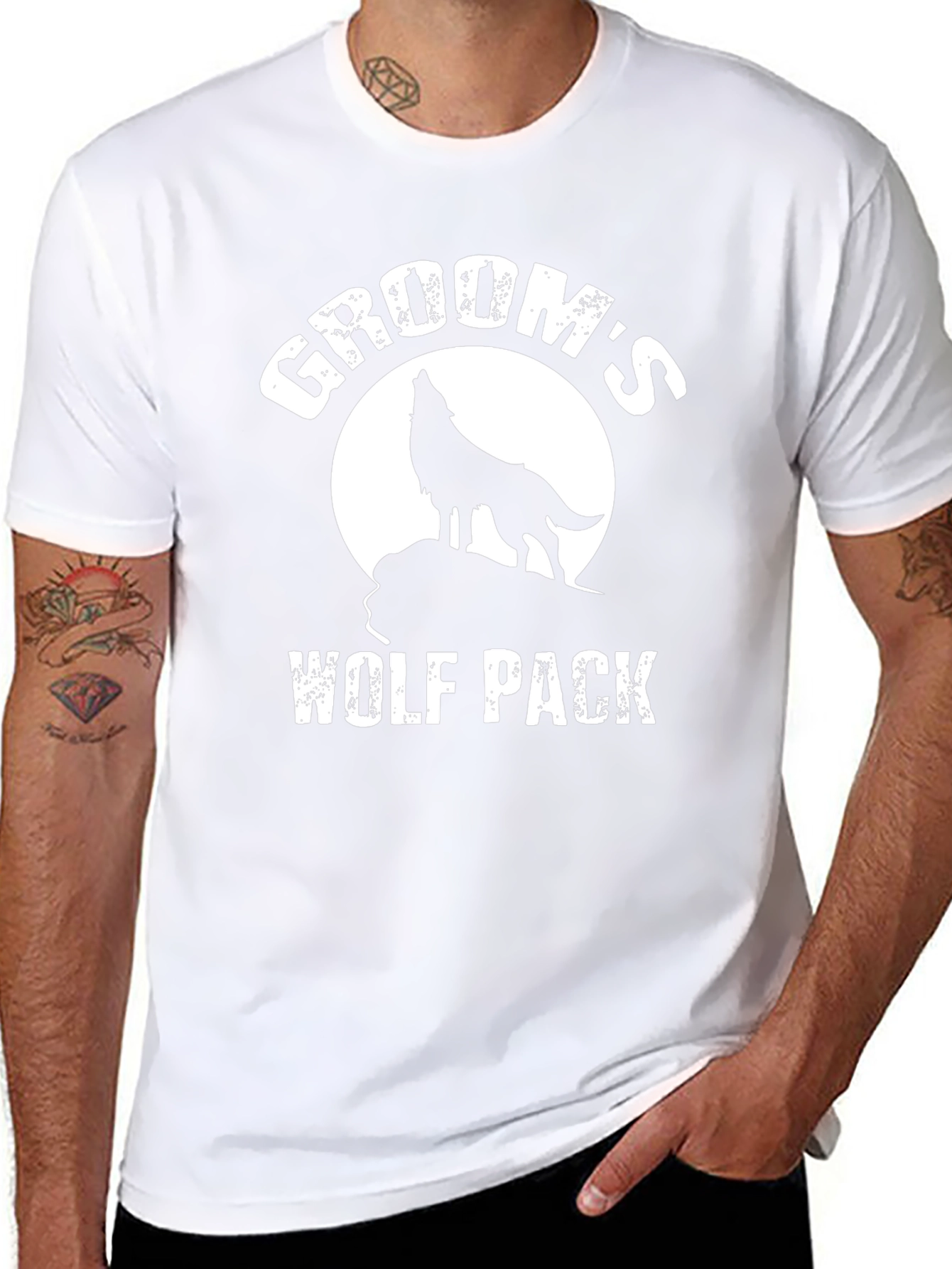 Grooms Wolf Pack T-Shirt - Bachelor Party Tee