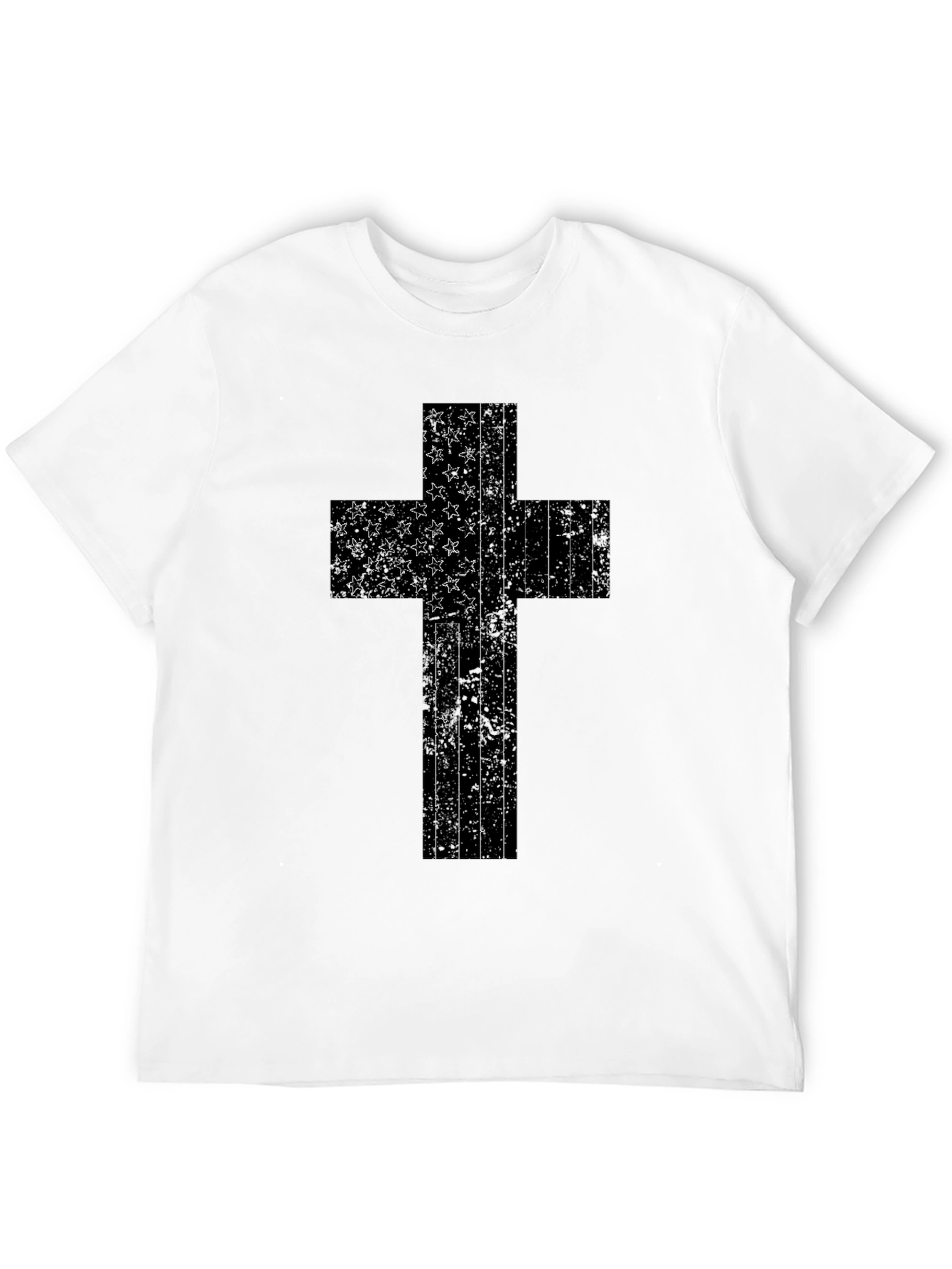 American Flag Cross Graphic T-Shirt