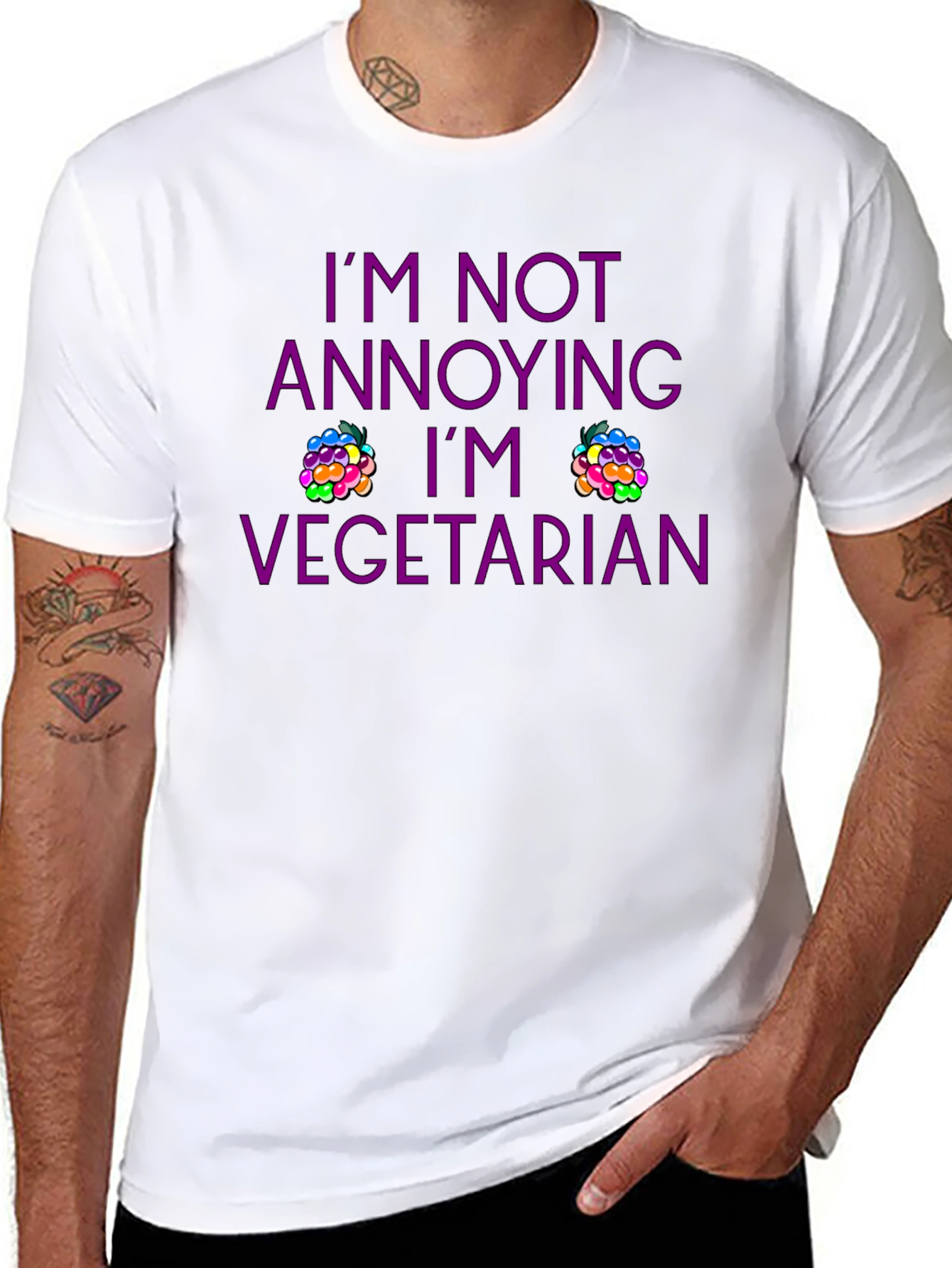 Vegetarian T-Shirt - Funny Slogan Tee