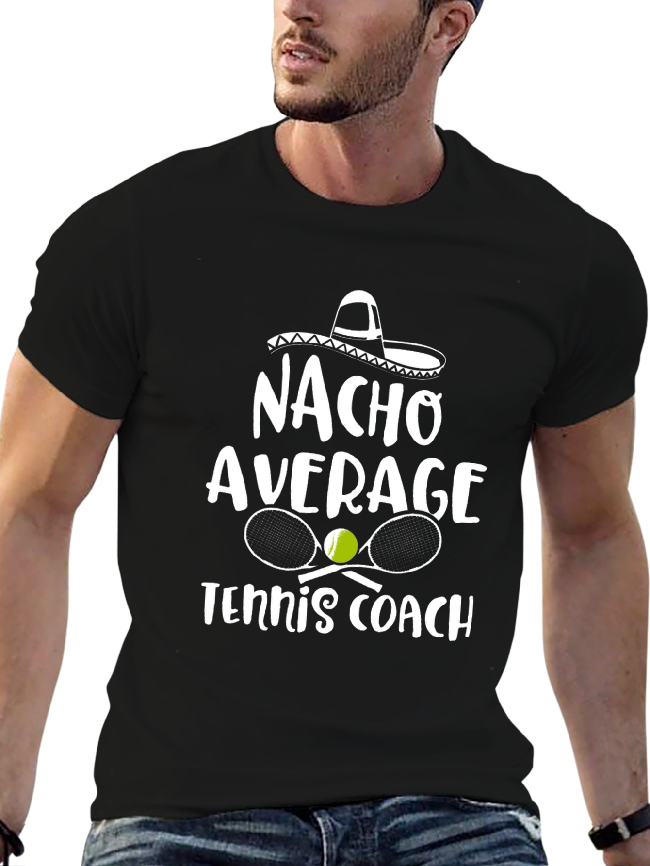 Nacho Average Tennis Coach Graphic T-Shirt