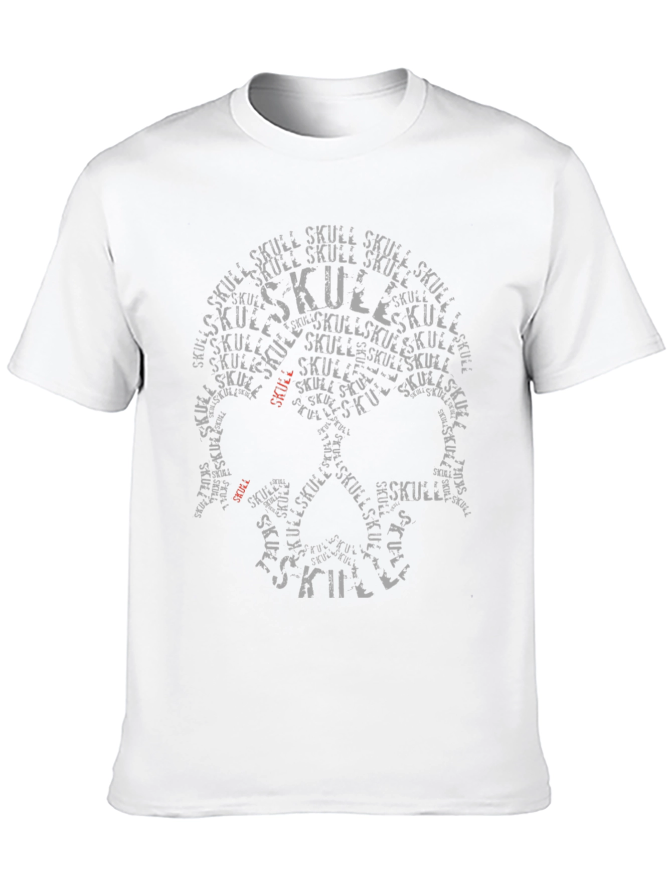 Skull Word Art Graphic Print Mens T-Shirt