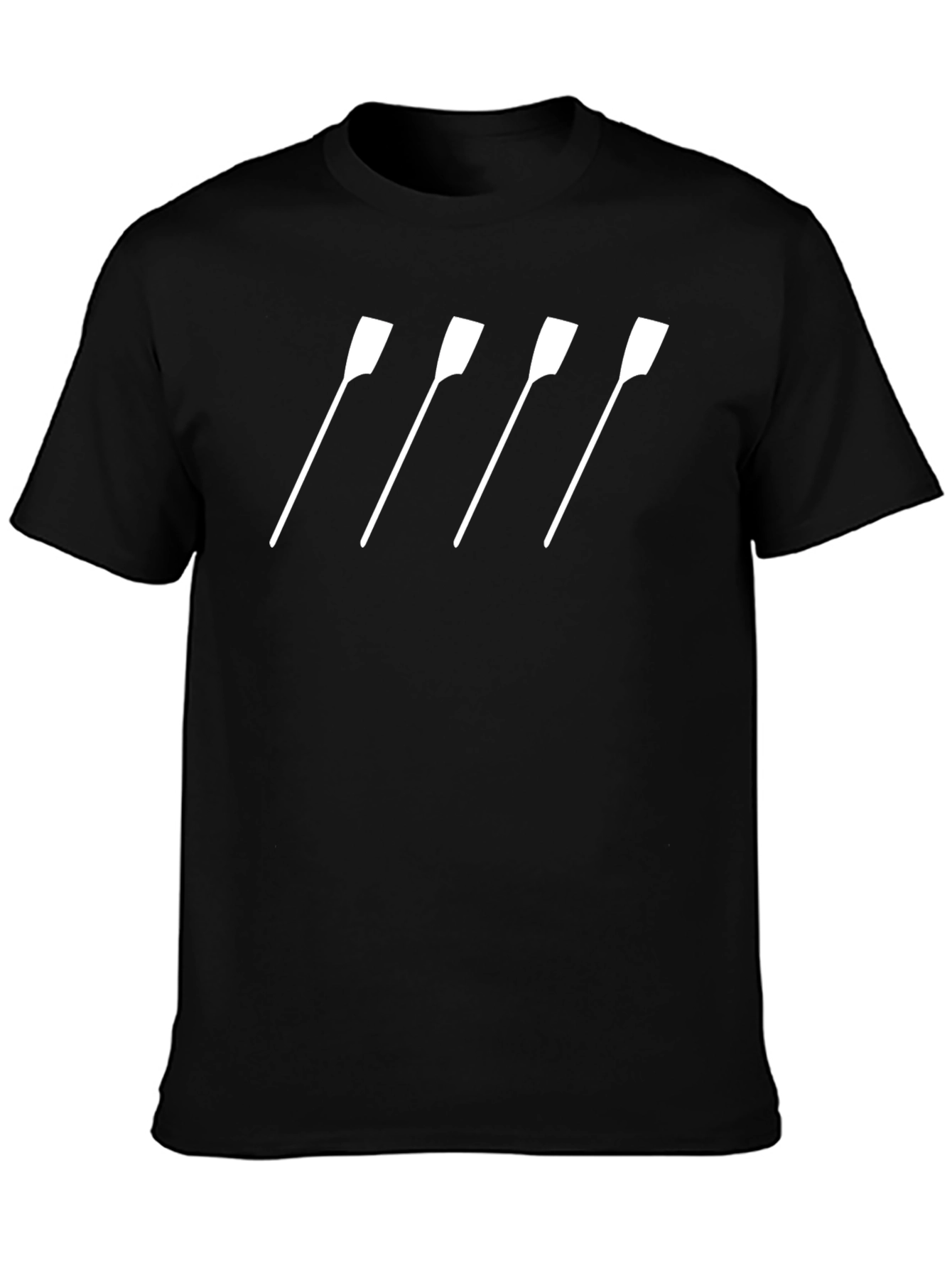 Rowing Oars Graphic Tee - Black Cotton T-Shirt