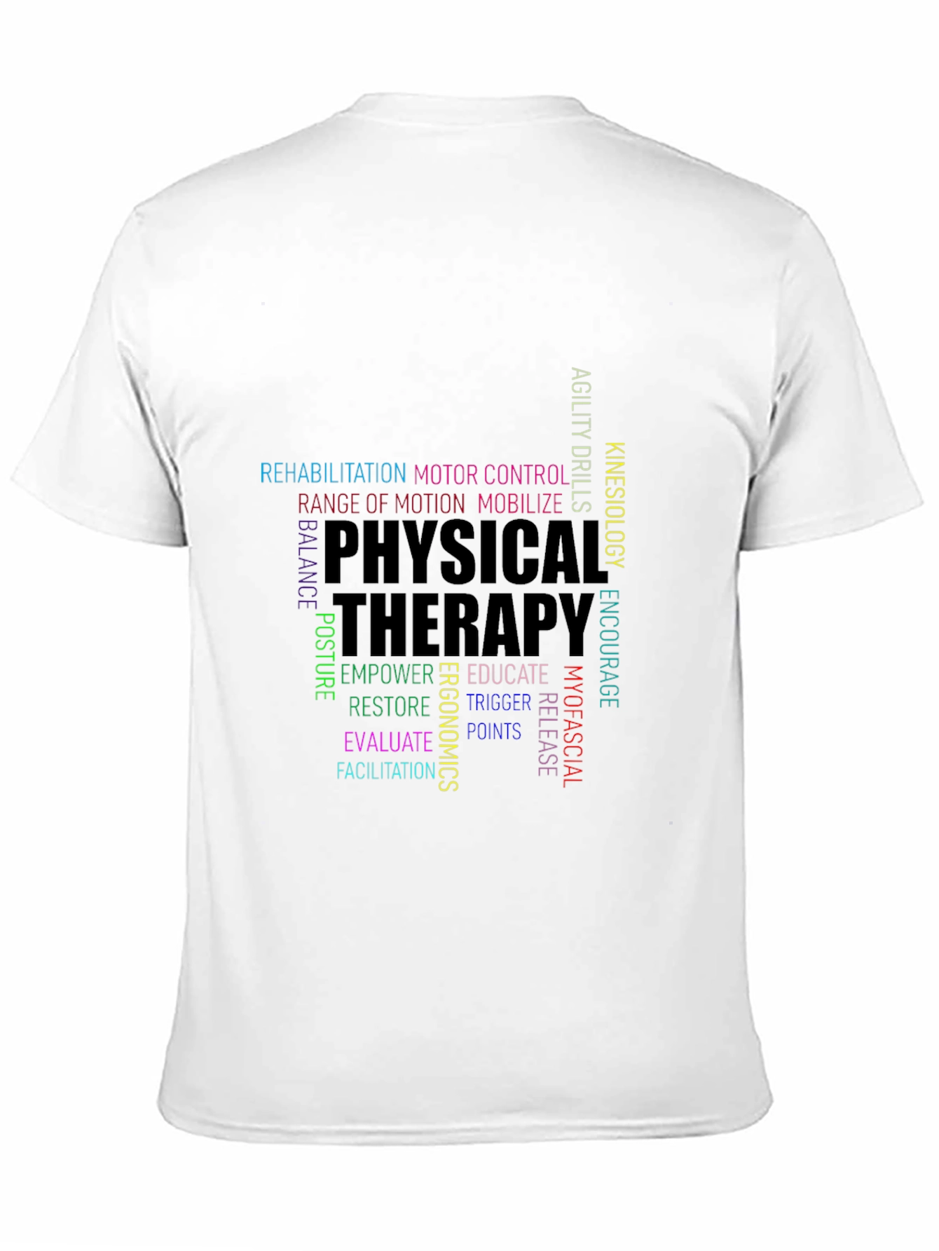 Physical Therapy Word Art Black T-Shirt