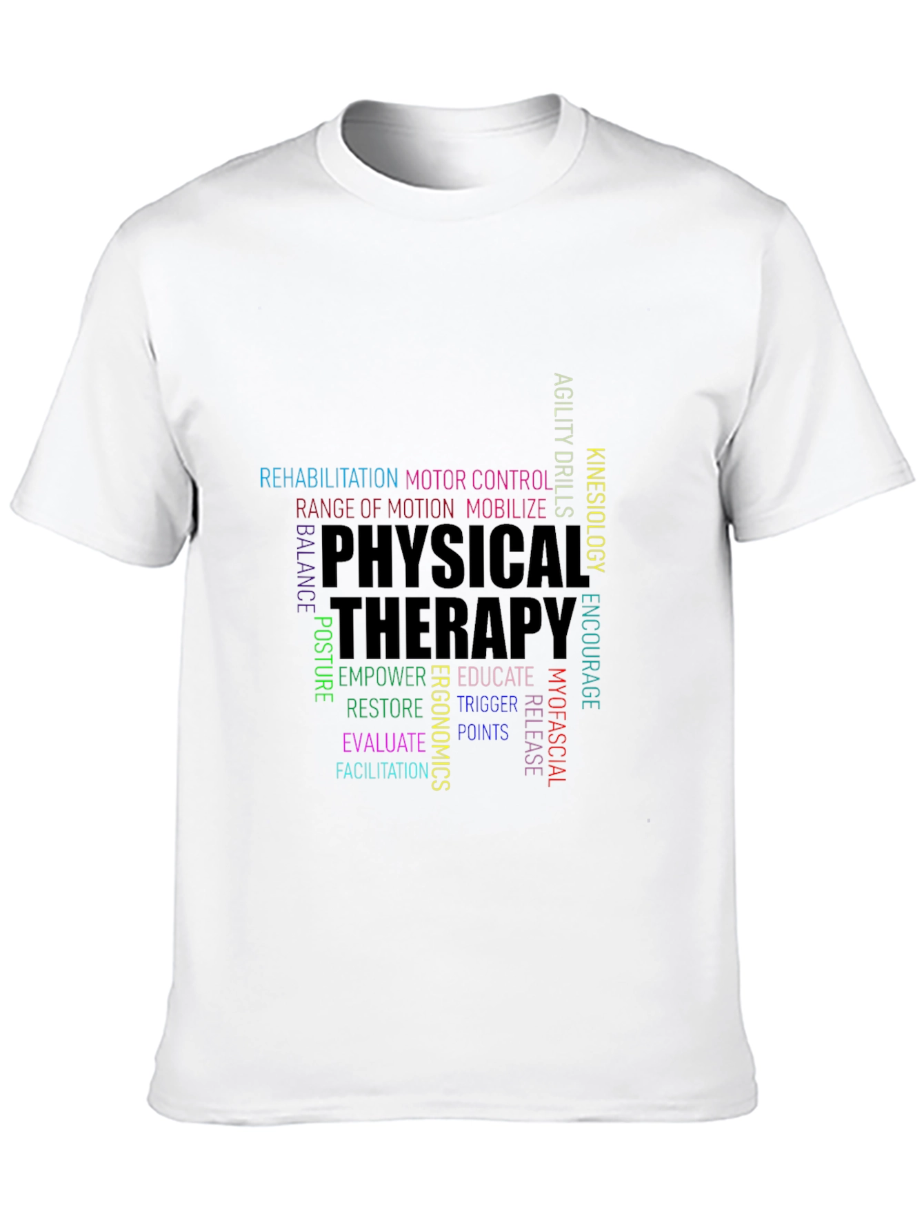 Physical Therapy Word Art Black T-Shirt
