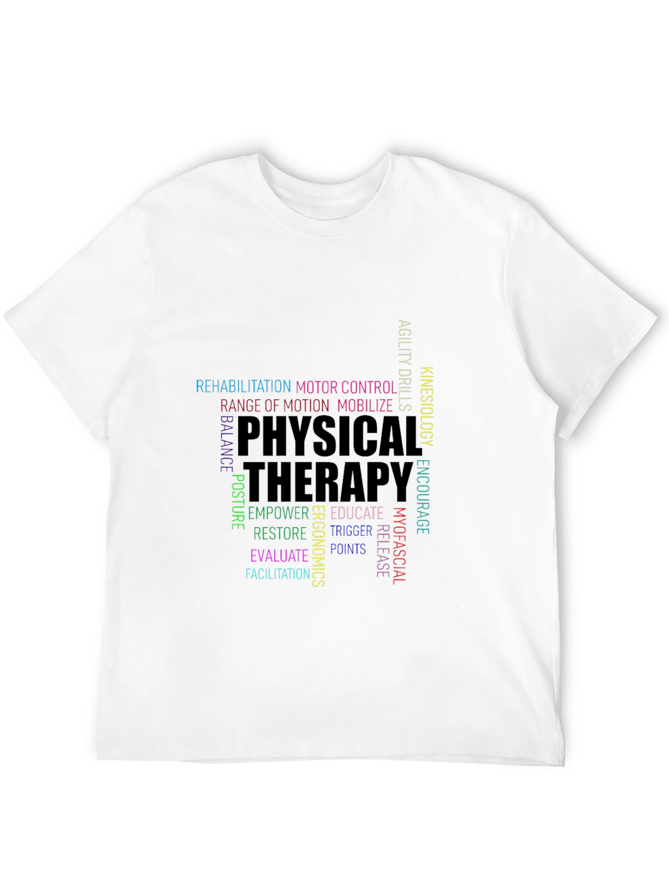 Physical Therapy Word Art Black T-Shirt