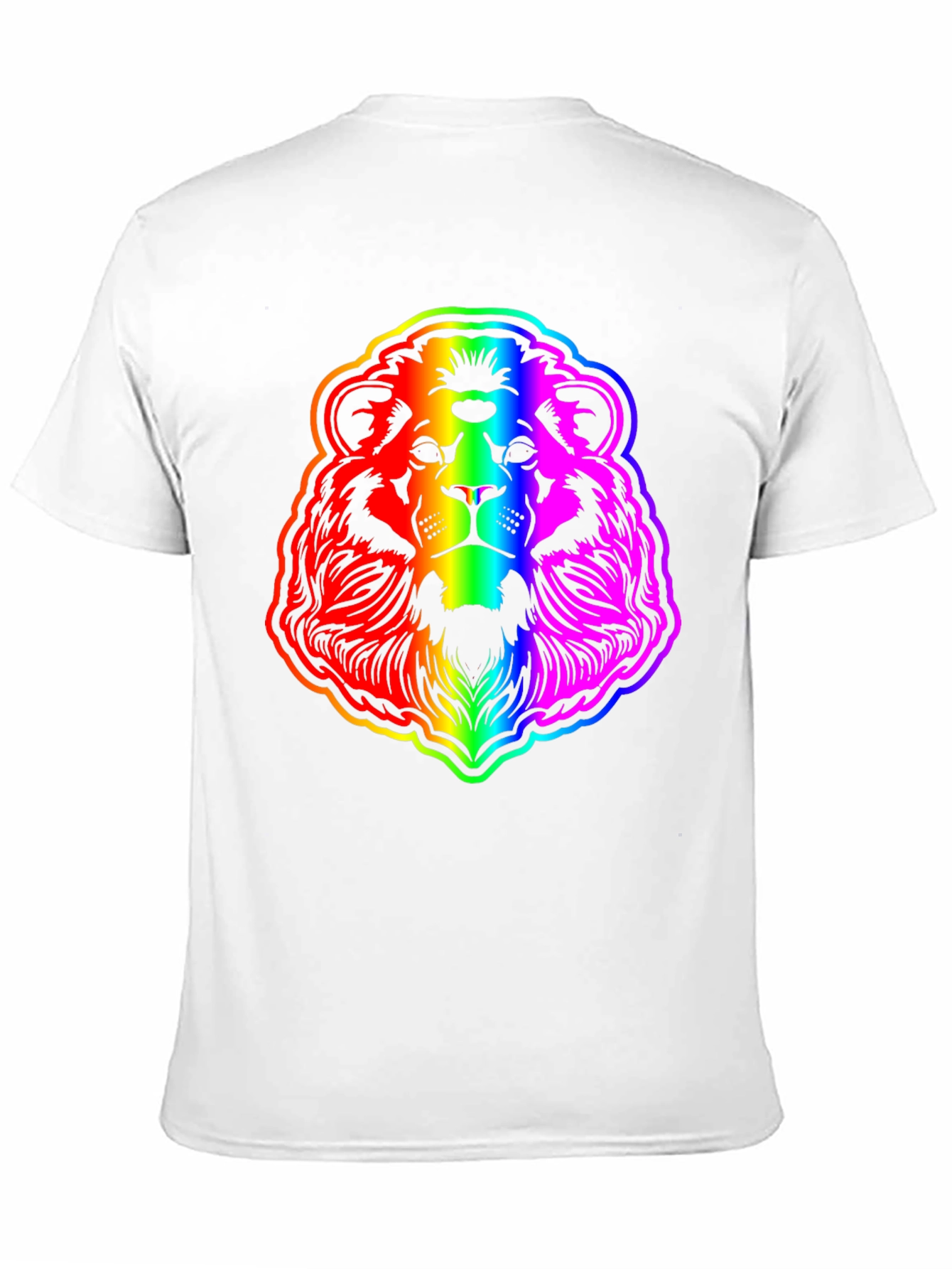 Rainbow Lion Graphic Tee - Bold Mens Black T-Shirt