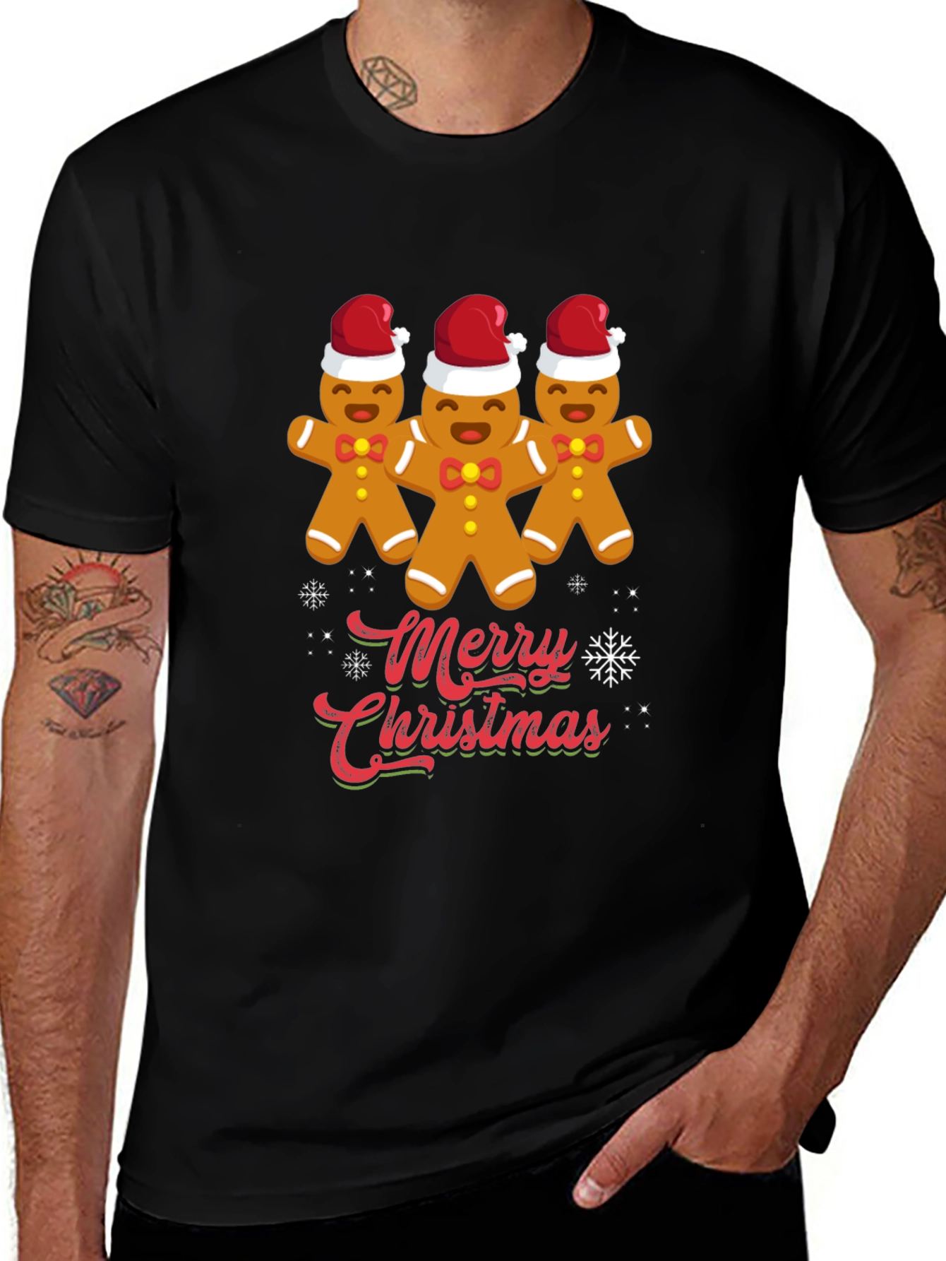 Merry Christmas Gingerbread Men Graphic Tee