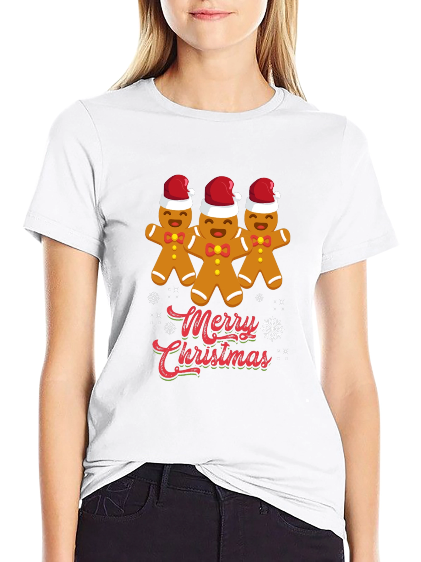 Merry Christmas Gingerbread Men Graphic Tee