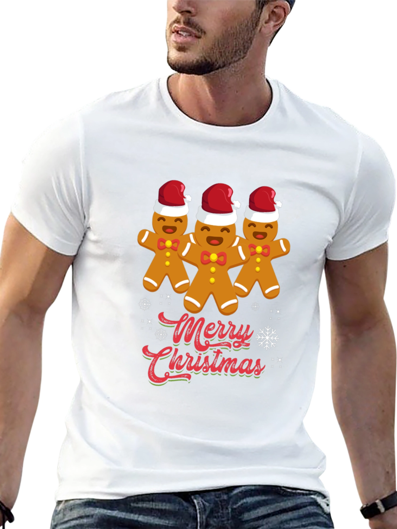 Merry Christmas Gingerbread Men Graphic Tee