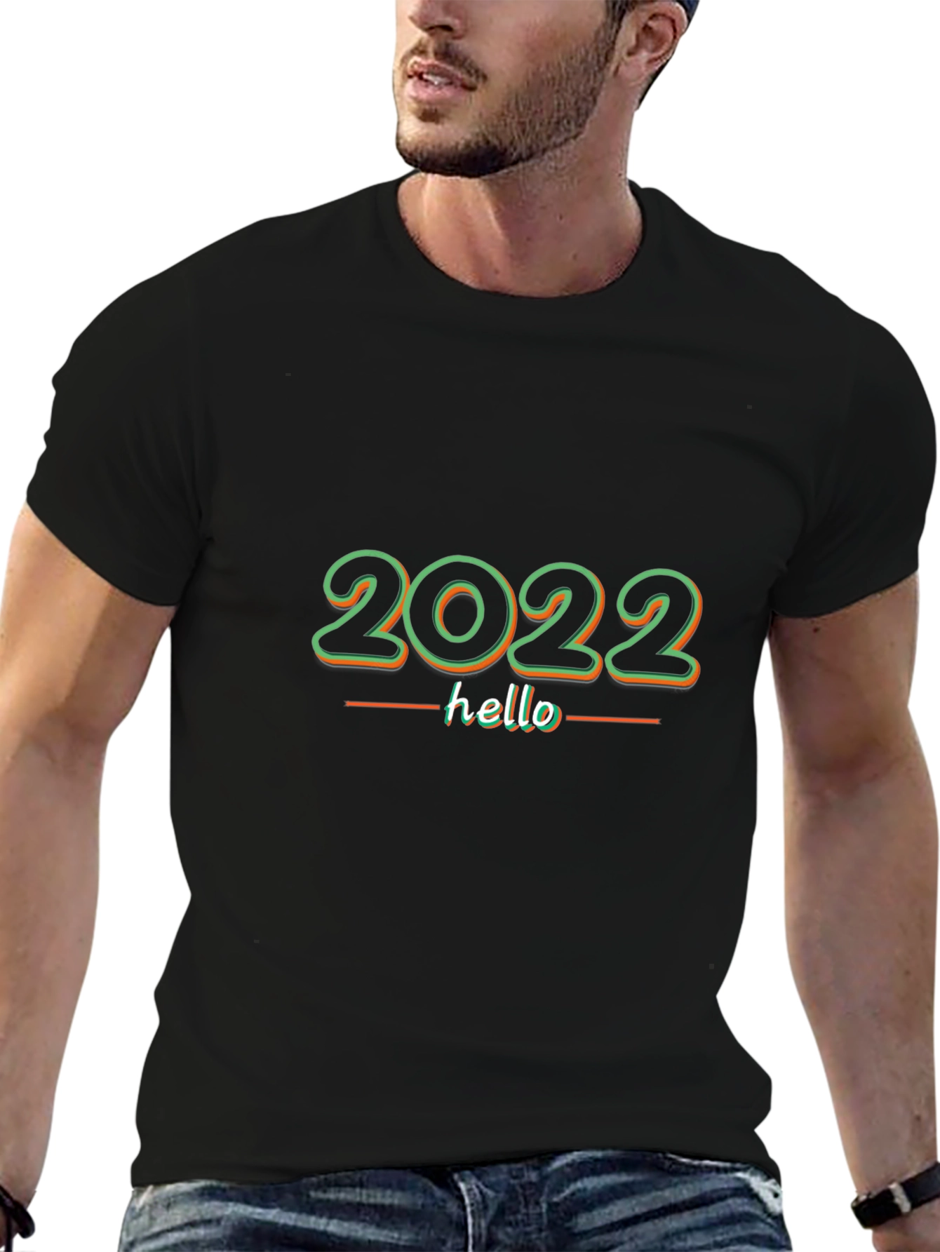Retro 2022 Hello Black Graphic Tee