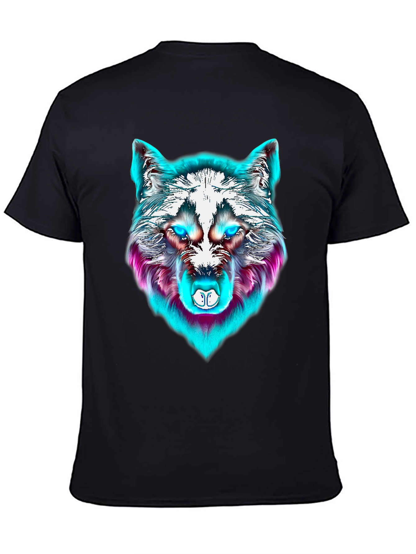 Neon Wolf Graphic Tee - Mens Black T-Shirt
