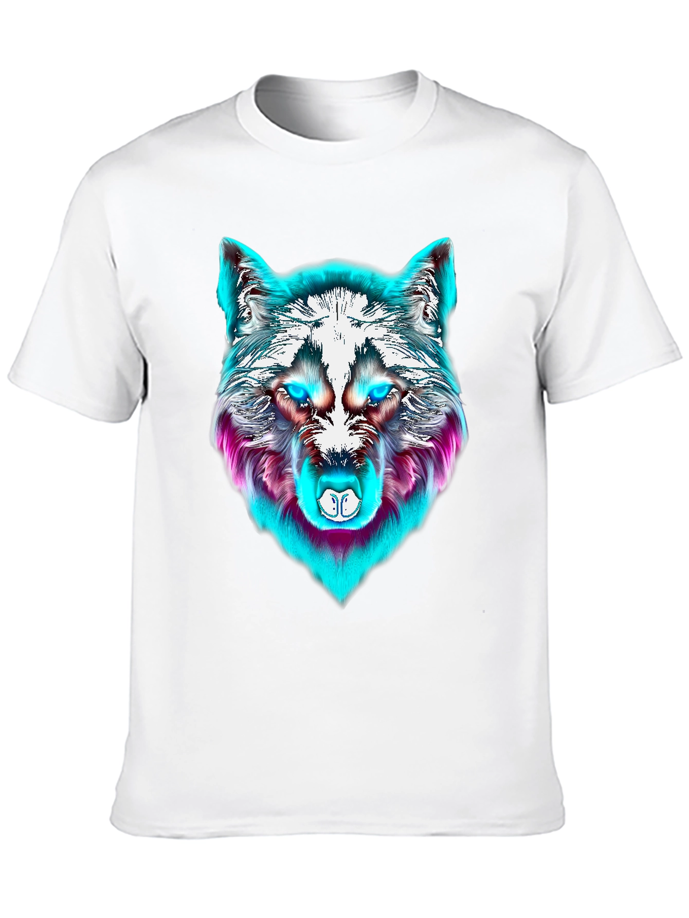 Neon Wolf Graphic Tee - Mens Black T-Shirt