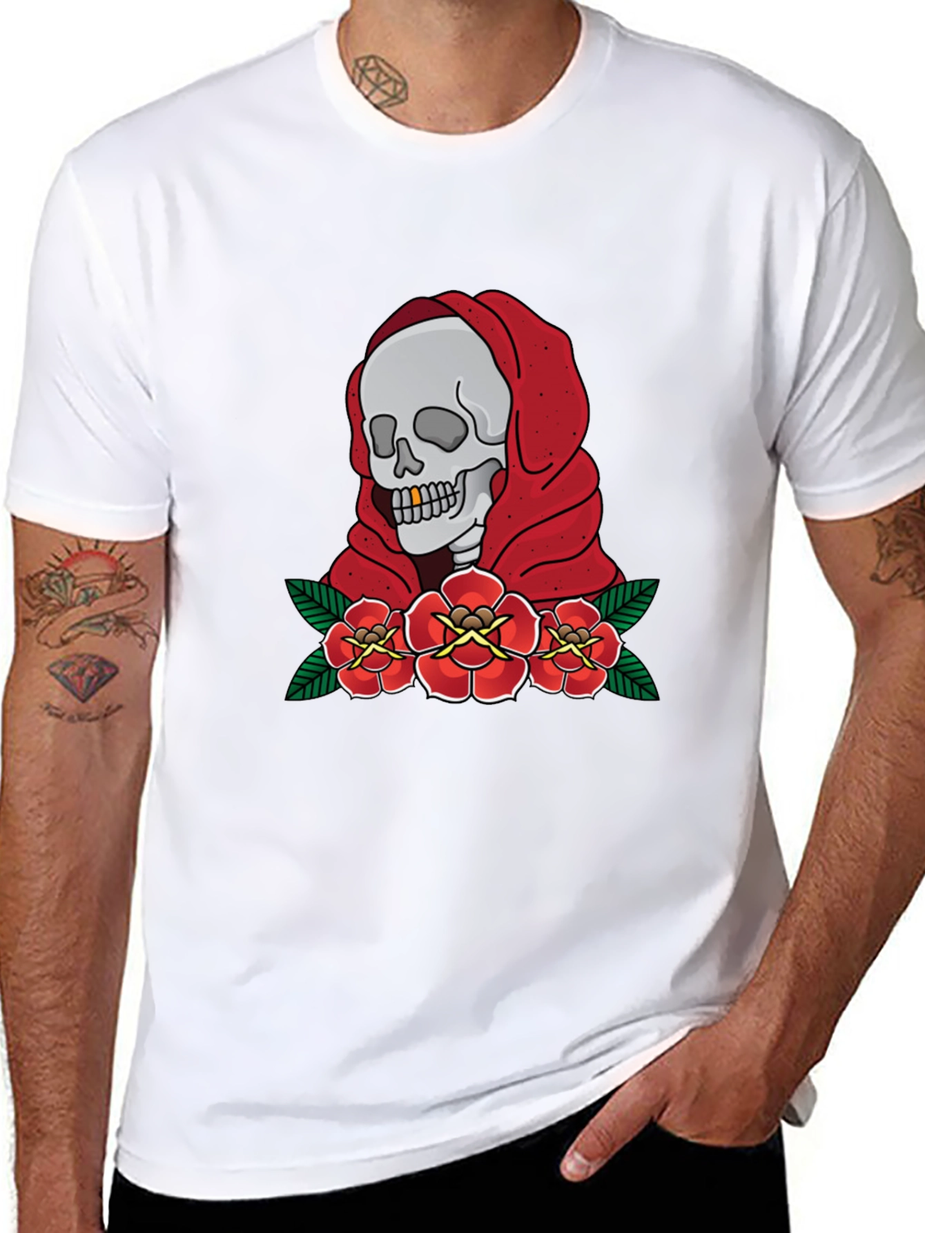 Skull & Roses Graphic T-Shirt