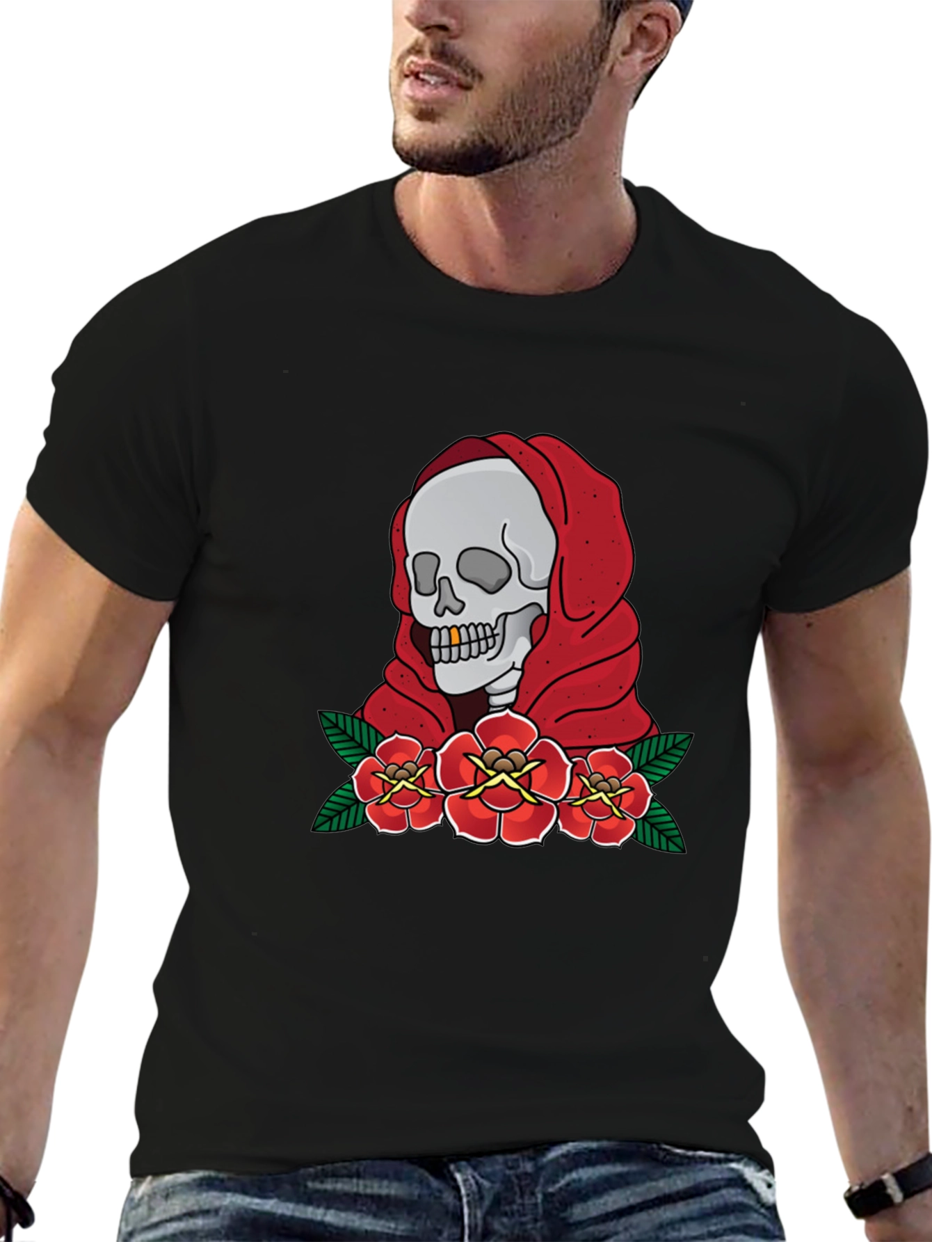 Skull & Roses Graphic T-Shirt