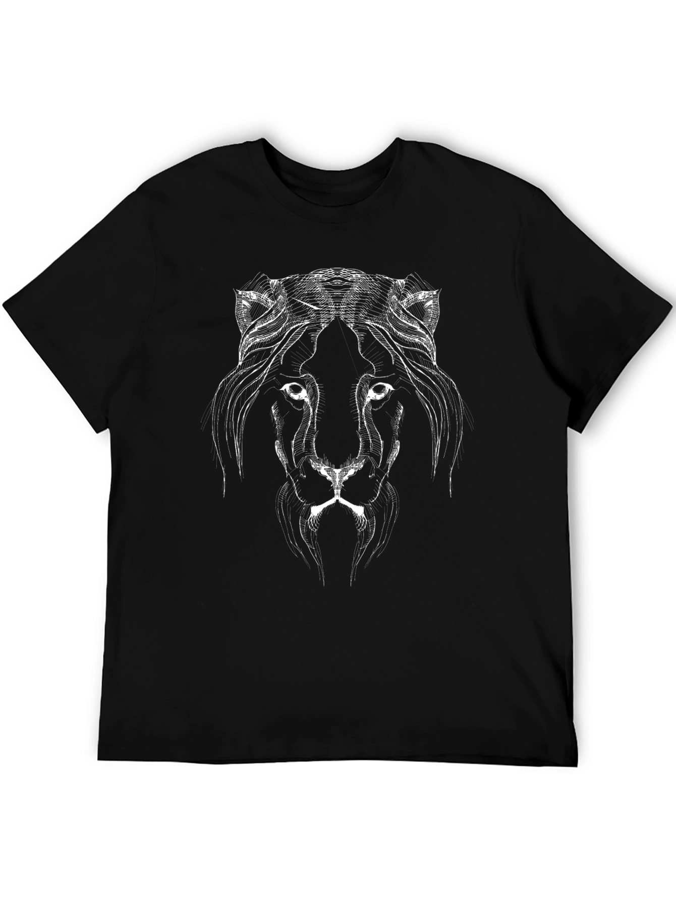 Lion Graphic Print Black Tee