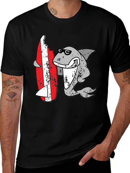 Shark Surfing T-Shirt - Fun Graphic Tee