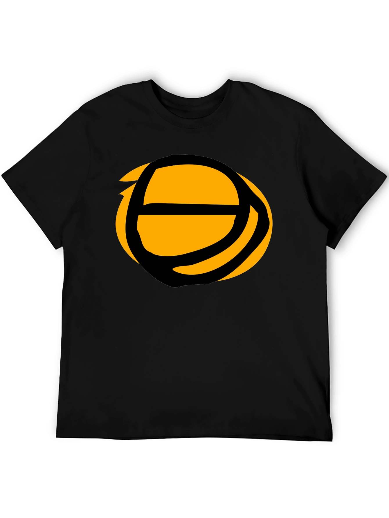 Abstract Basketball Graphic Tee - Black