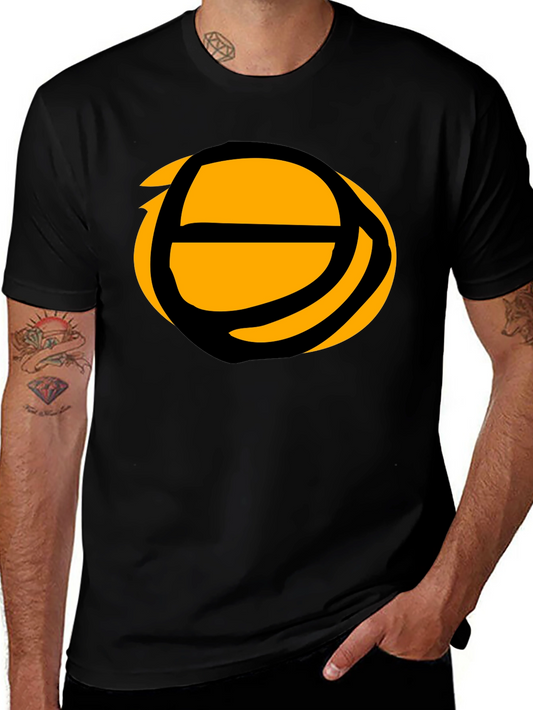 Abstract Basketball Graphic Tee - Black