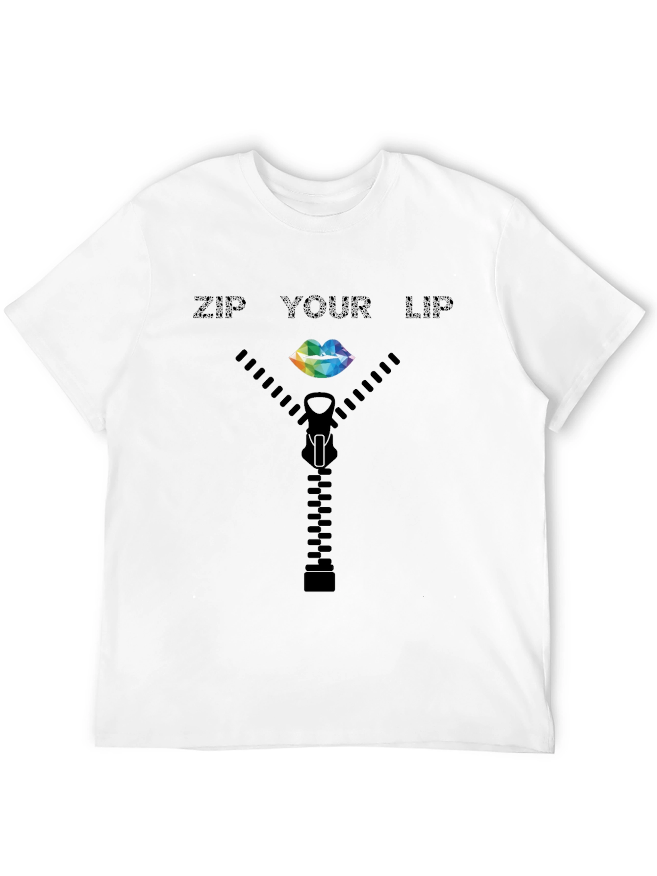 Zip Your Lip T-Shirt - Quirky Graphic Tee