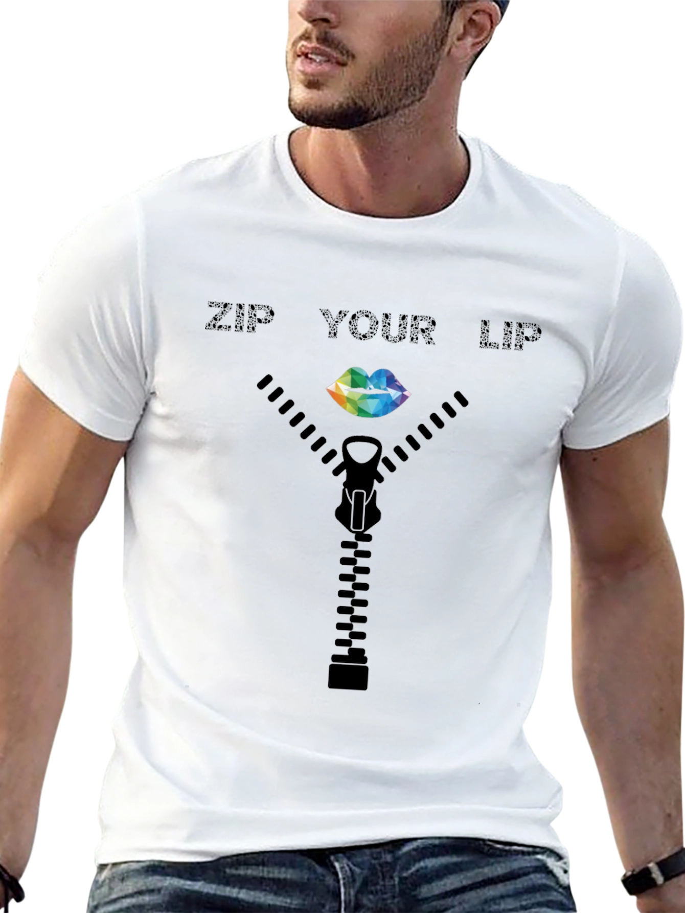 Zip Your Lip T-Shirt - Quirky Graphic Tee