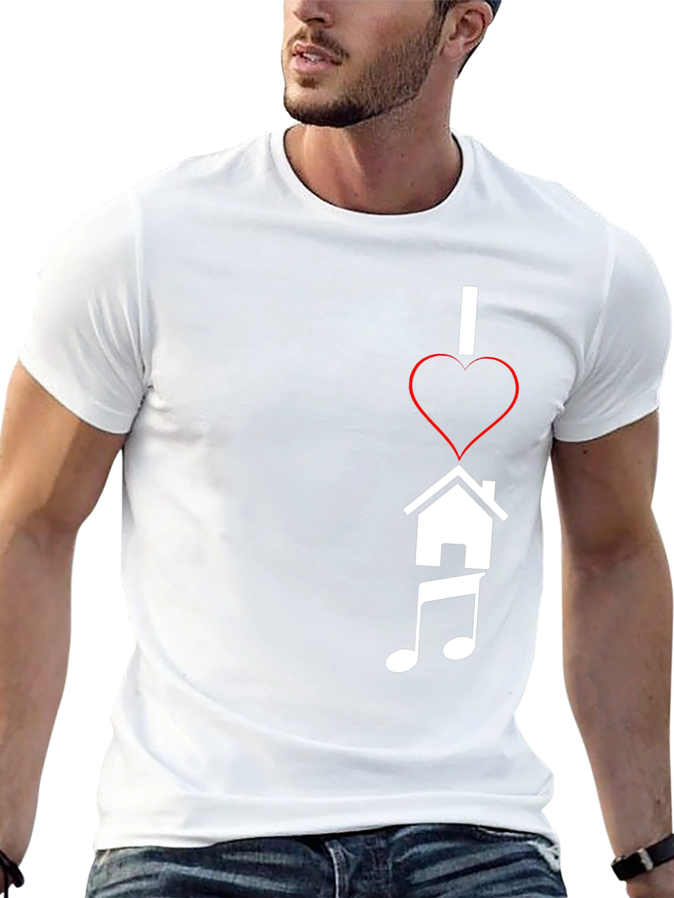 I Heart House Music Black Tee
