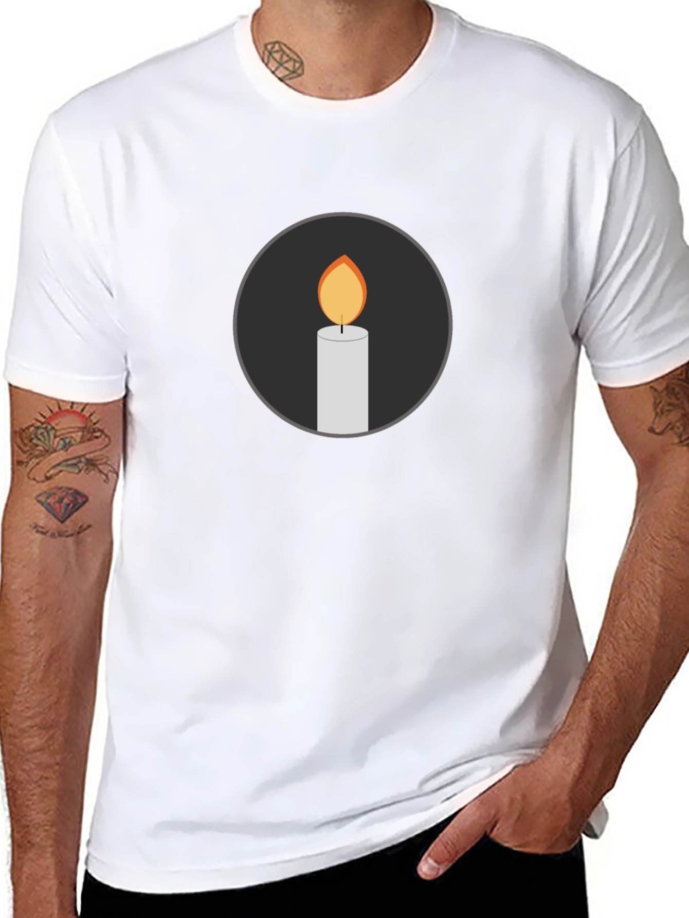 Candle Graphic Black T-Shirt