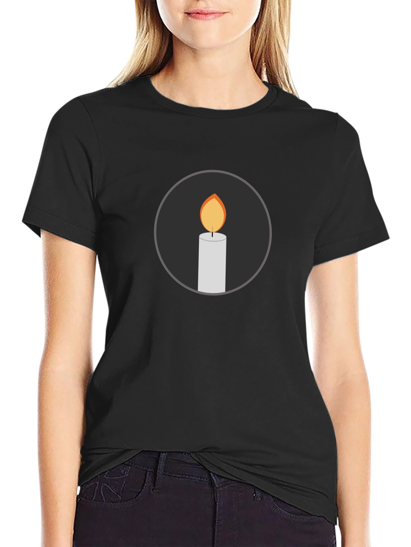 Candle Graphic Black T-Shirt