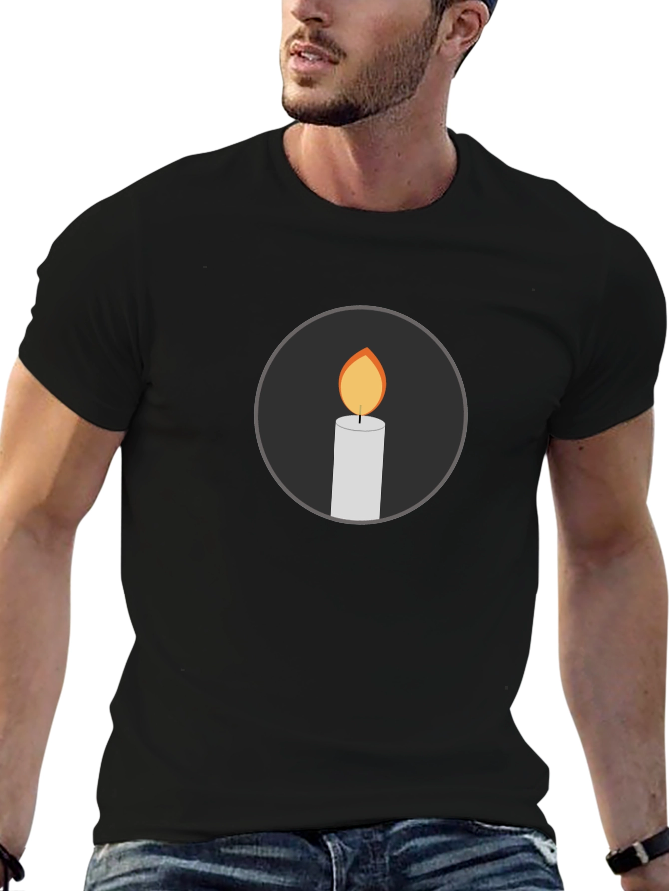 Candle Graphic Black T-Shirt