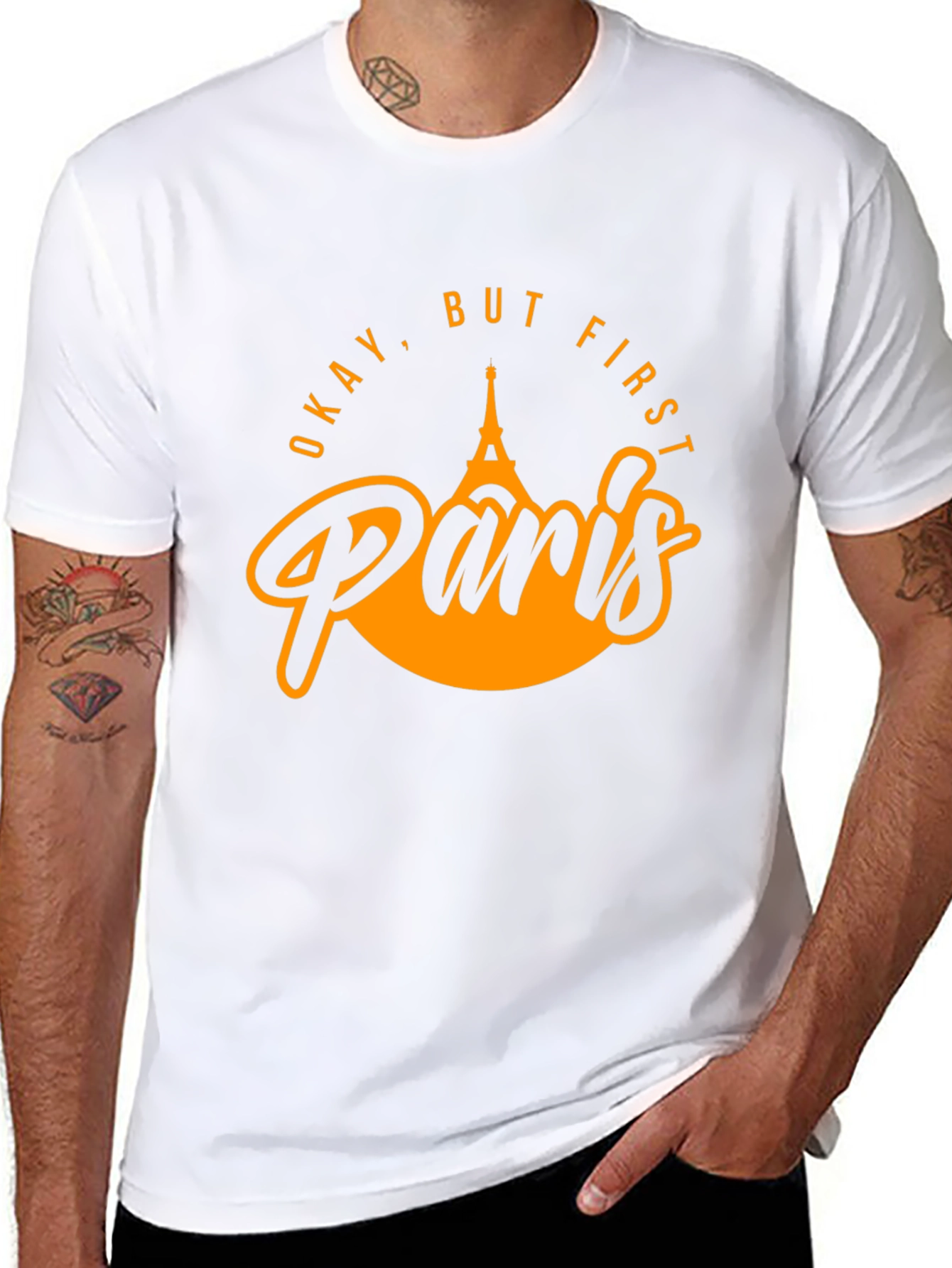 Okay But First Paris Black Graphic Tee