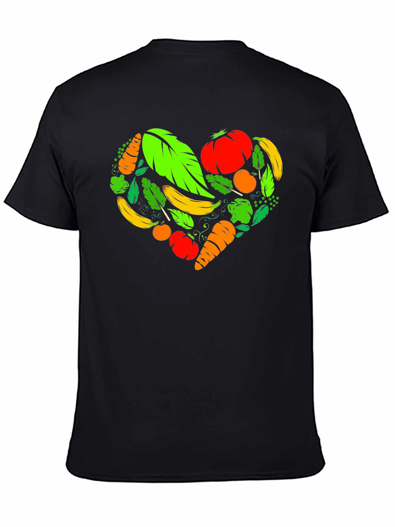 Vegan Heart Black T-Shirt - Plant Based Love