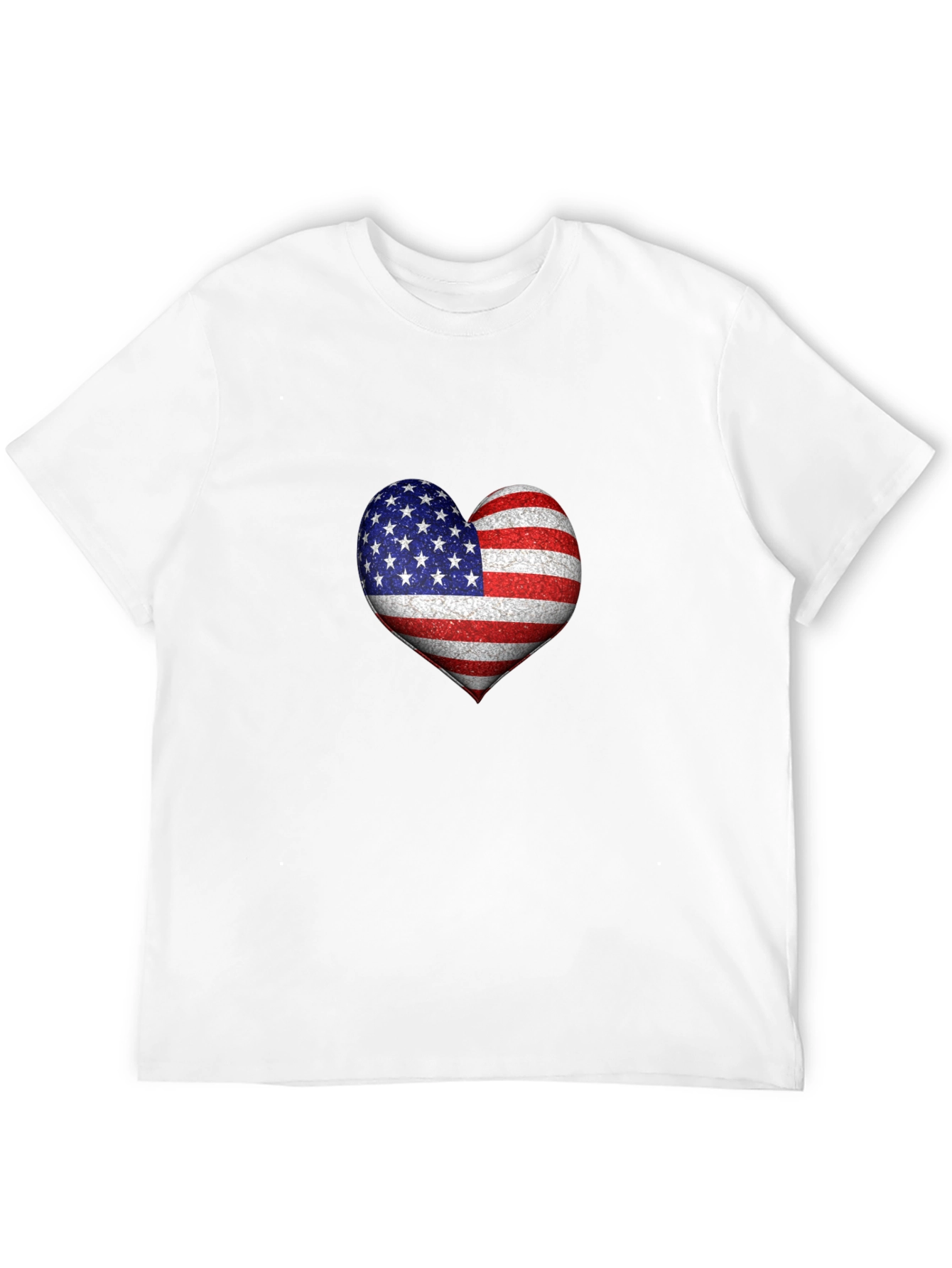 American Flag Heart Graphic T-Shirt